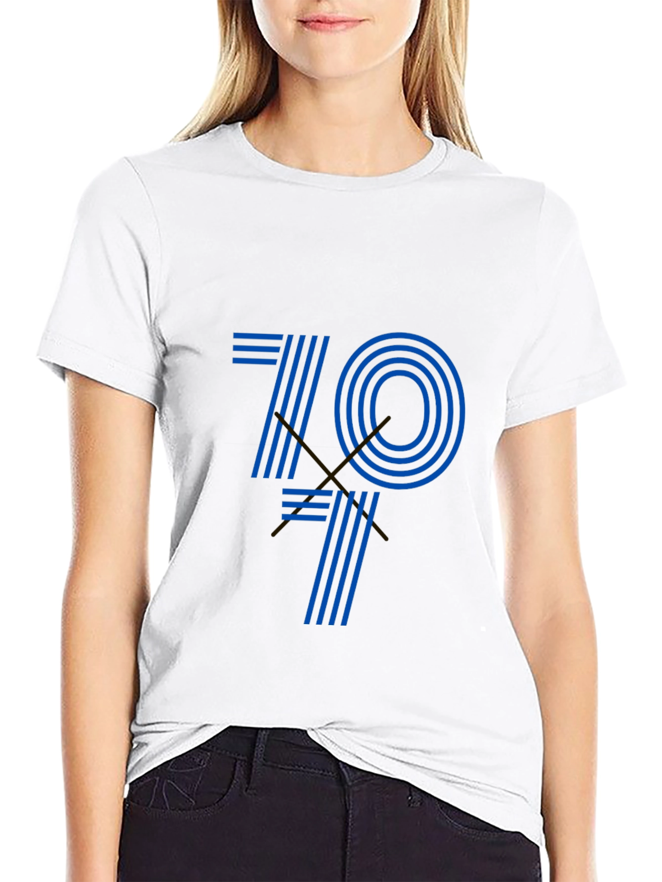Retro 70s Style Graphic Tee - Black