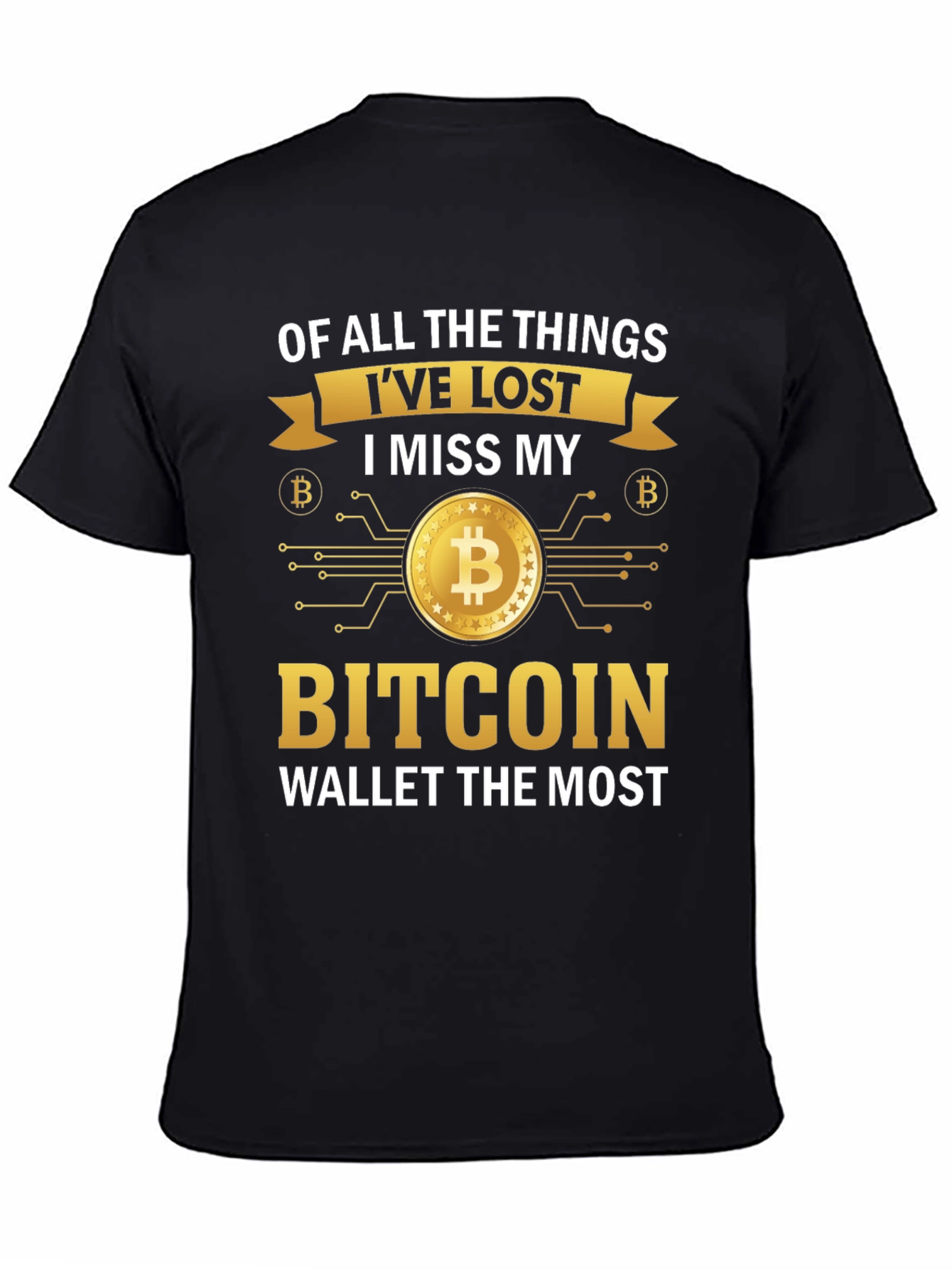 Bitcoin Wallet Lost T-Shirt Crypto Currency Funny Tee
