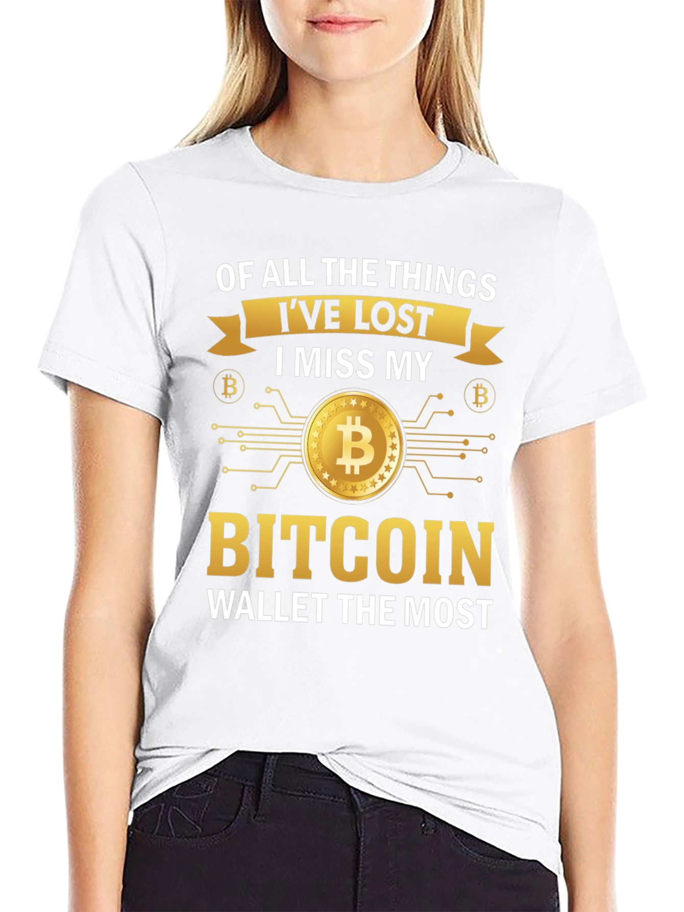 Bitcoin Wallet Lost T-Shirt Crypto Currency Funny Tee