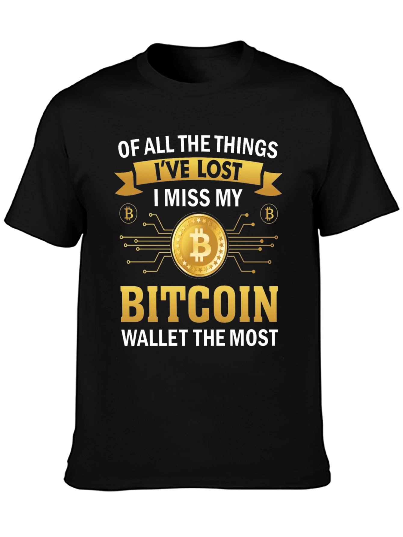 Bitcoin Wallet Lost T-Shirt Crypto Currency Funny Tee