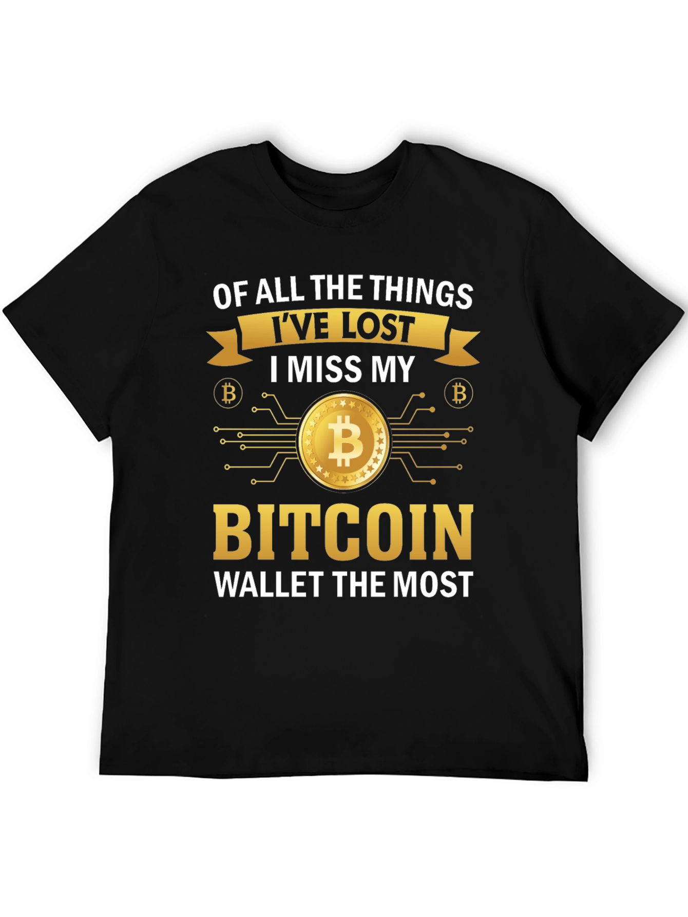 Bitcoin Wallet Lost T-Shirt Crypto Currency Funny Tee