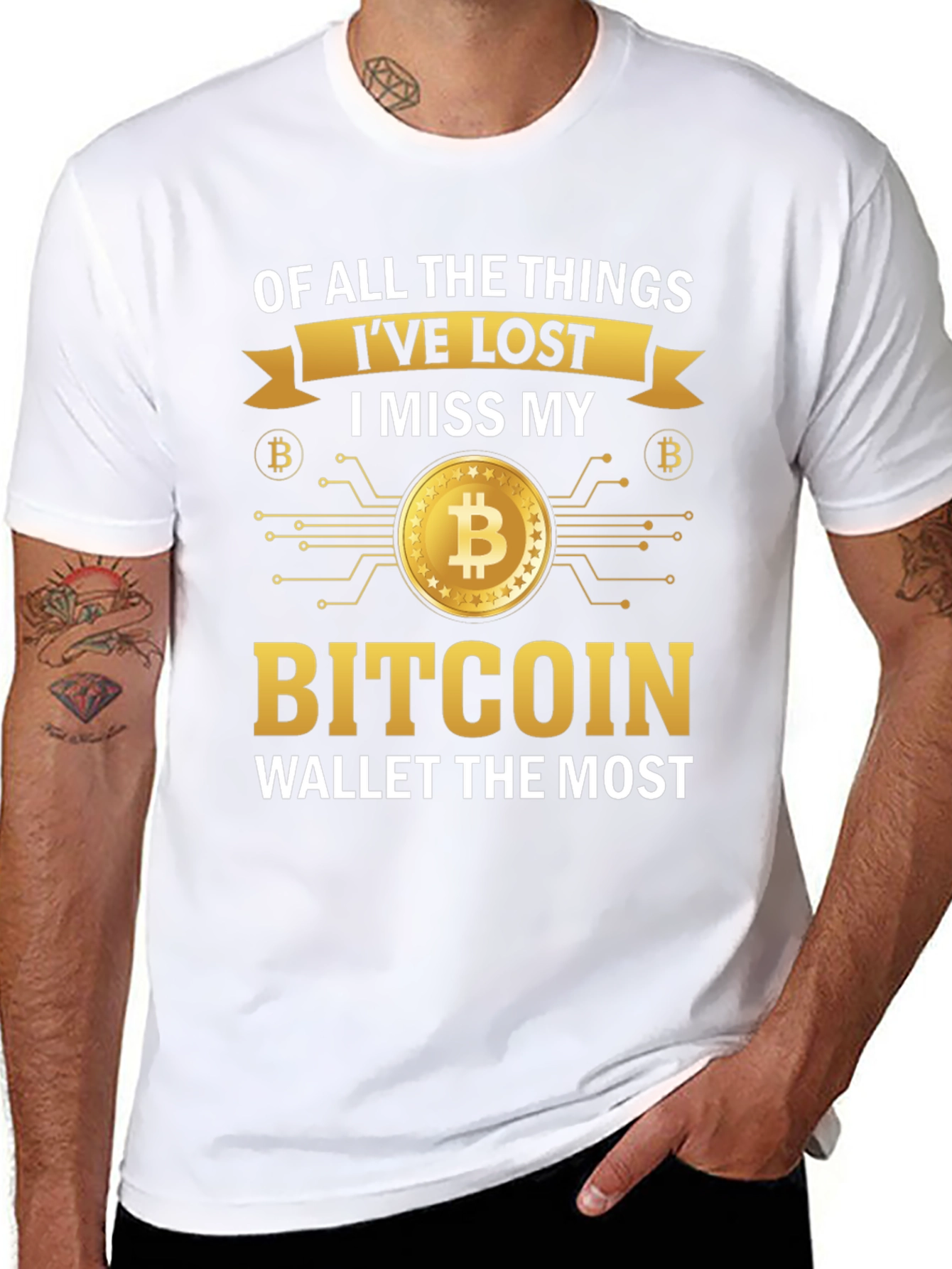 Bitcoin Wallet Lost T-Shirt Crypto Currency Funny Tee