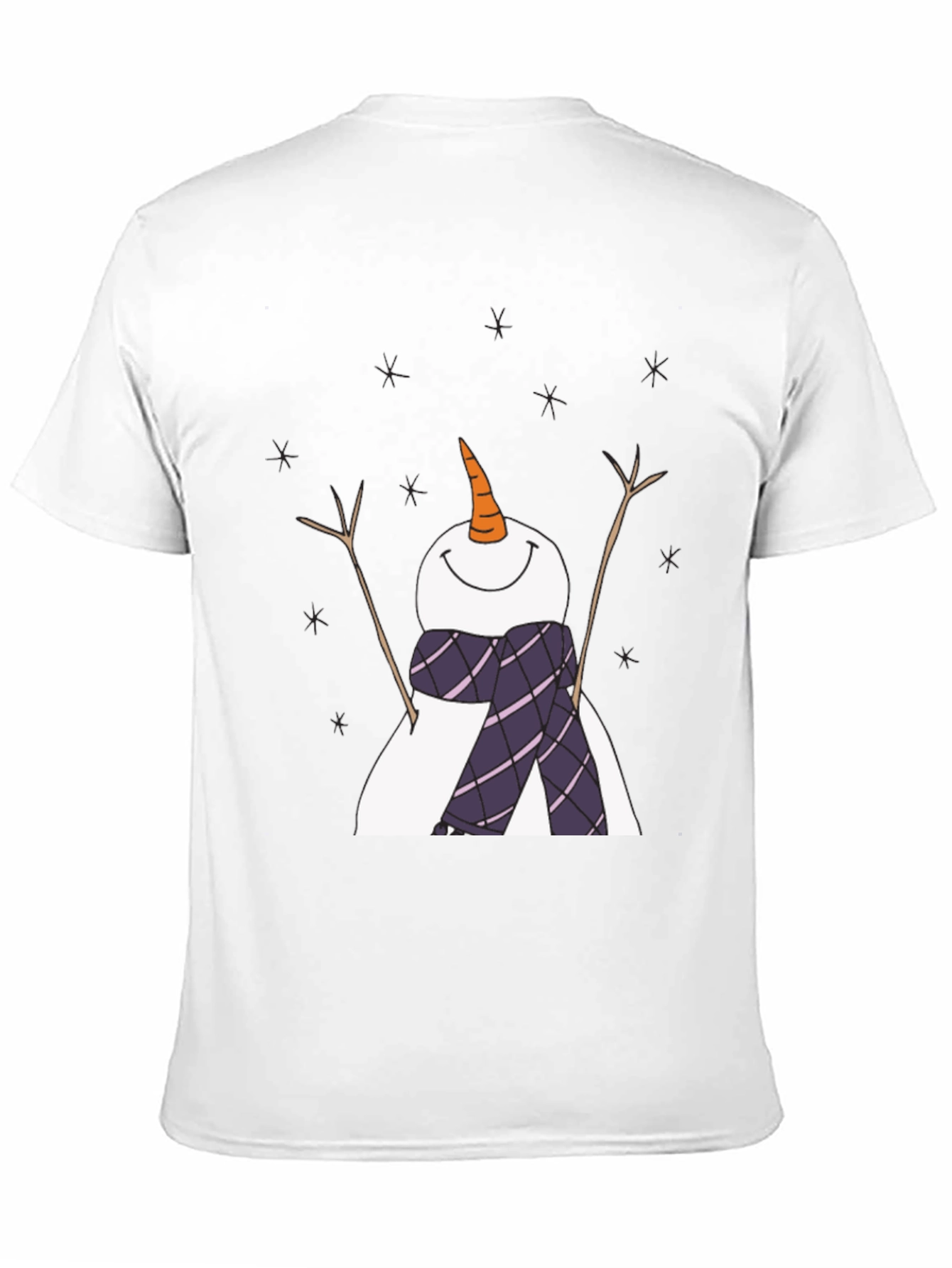 Snowman Graphic Tee - Black Cotton Holiday Shirt