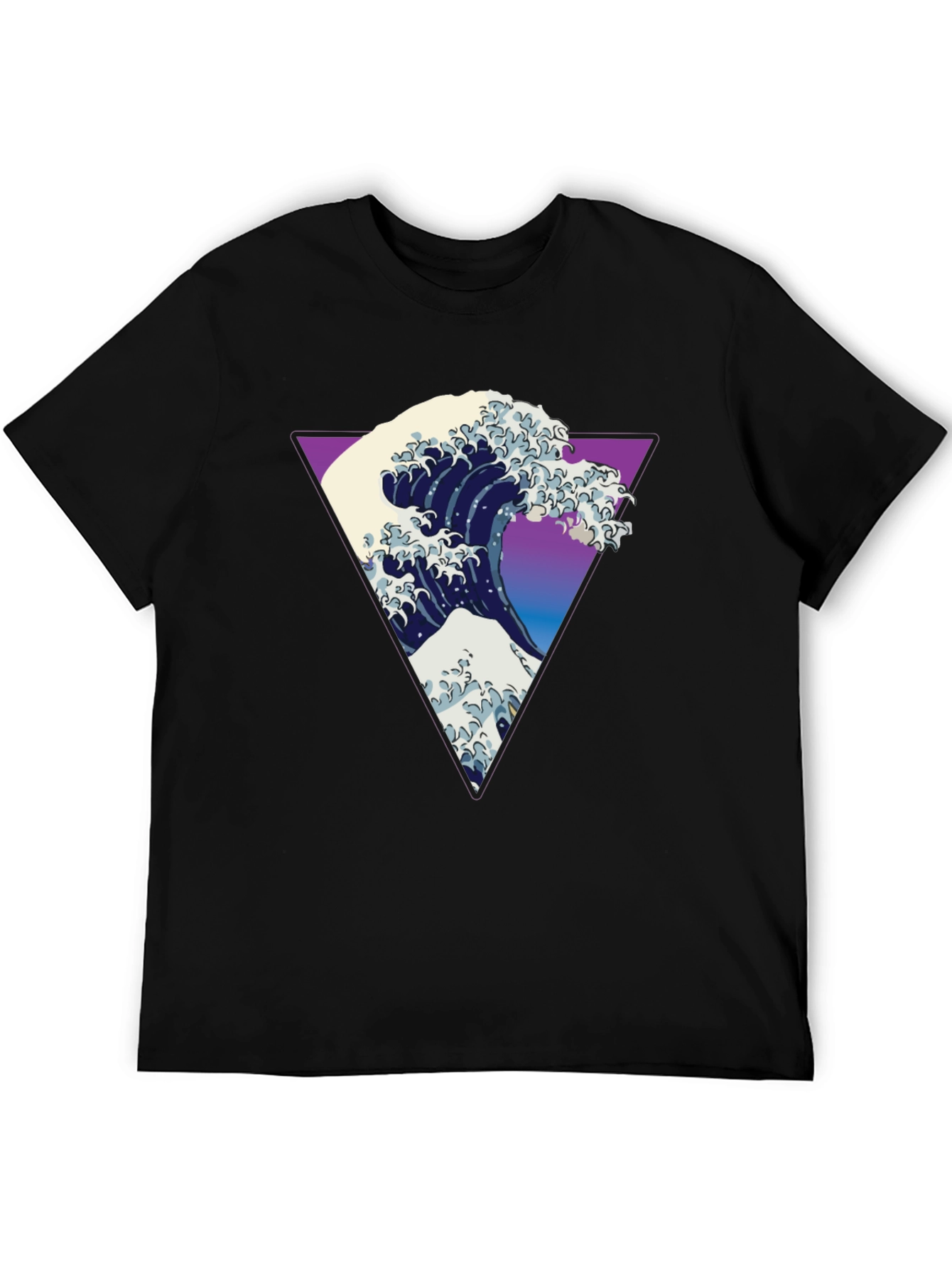Great Wave Triangle Graphic Tee - Modern Art Shirt