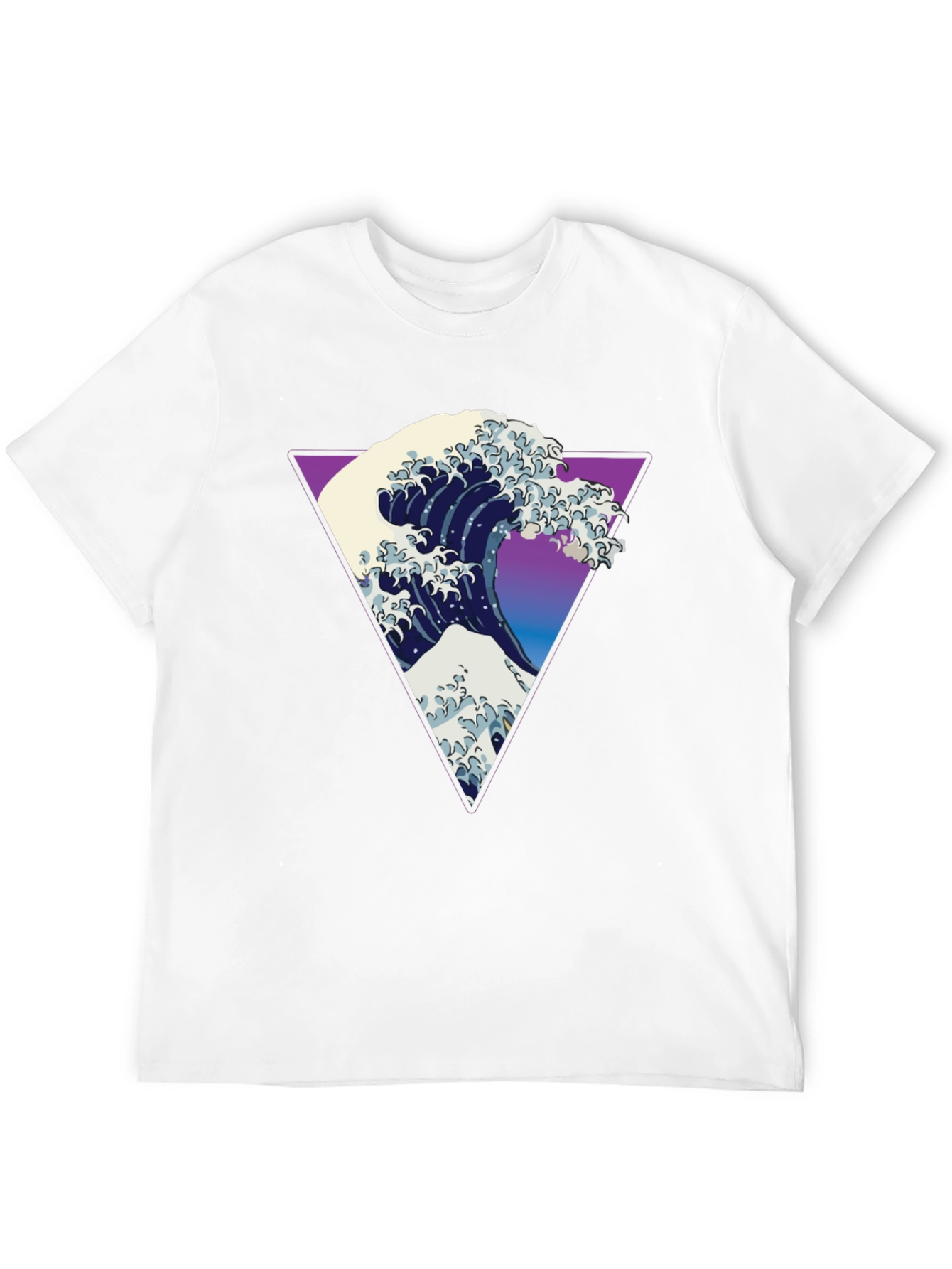Great Wave Triangle Graphic Tee - Modern Art Shirt