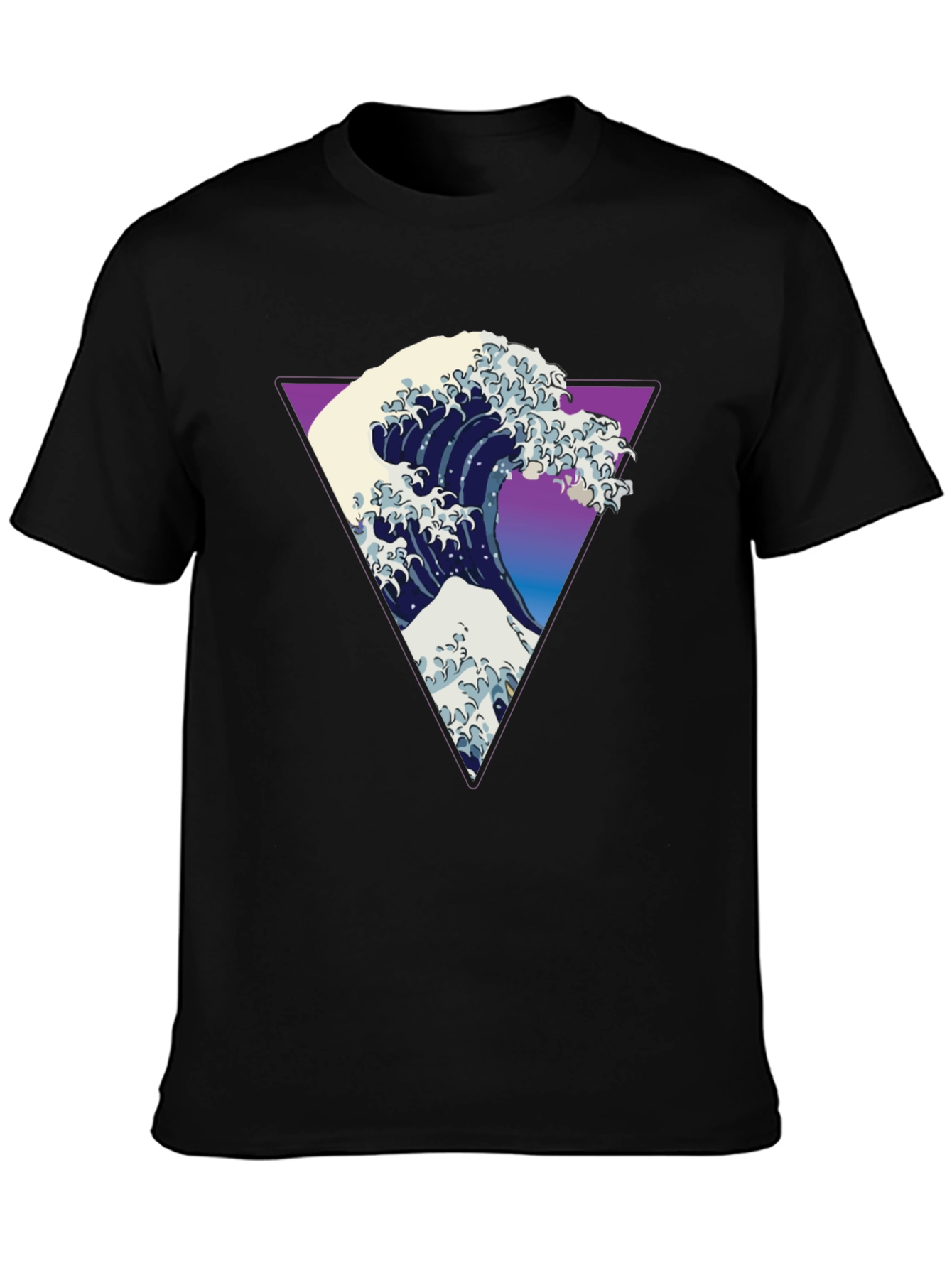 Great Wave Triangle Graphic Tee - Modern Art Shirt