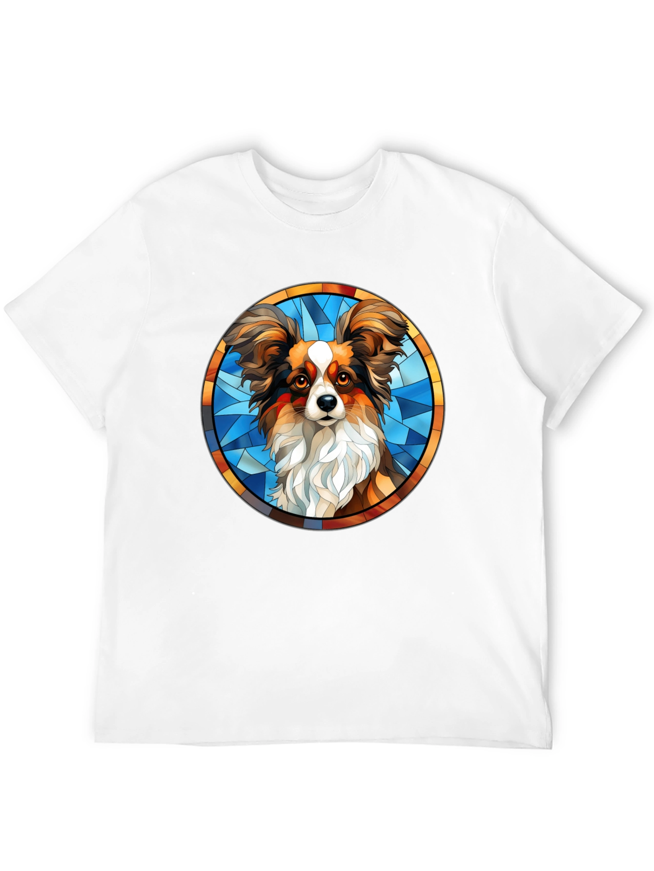 Papillon Dog Stained Glass T-Shirt