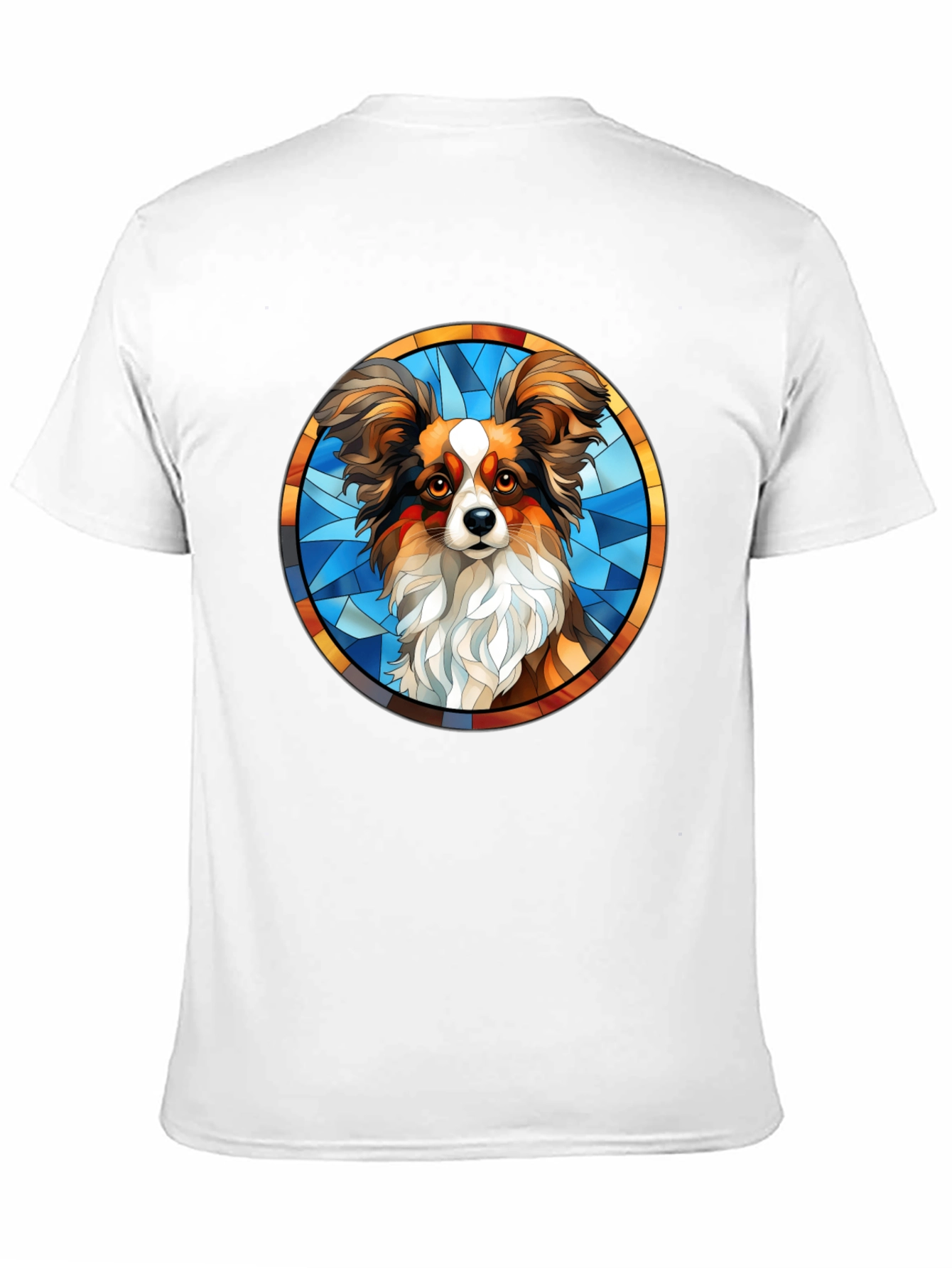 Papillon Dog Stained Glass T-Shirt