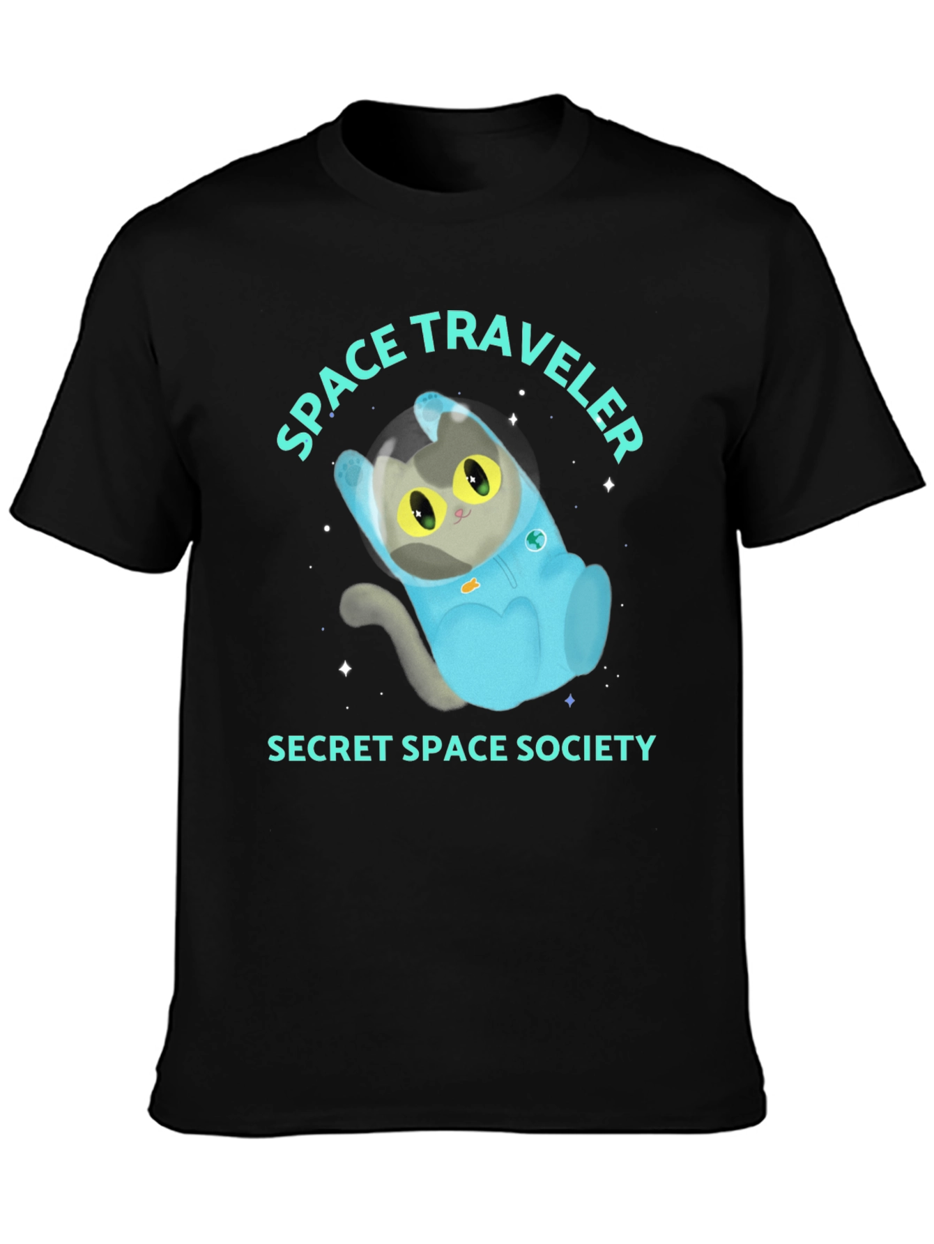 Space Traveler Cat Graphic Tee - Secret Society