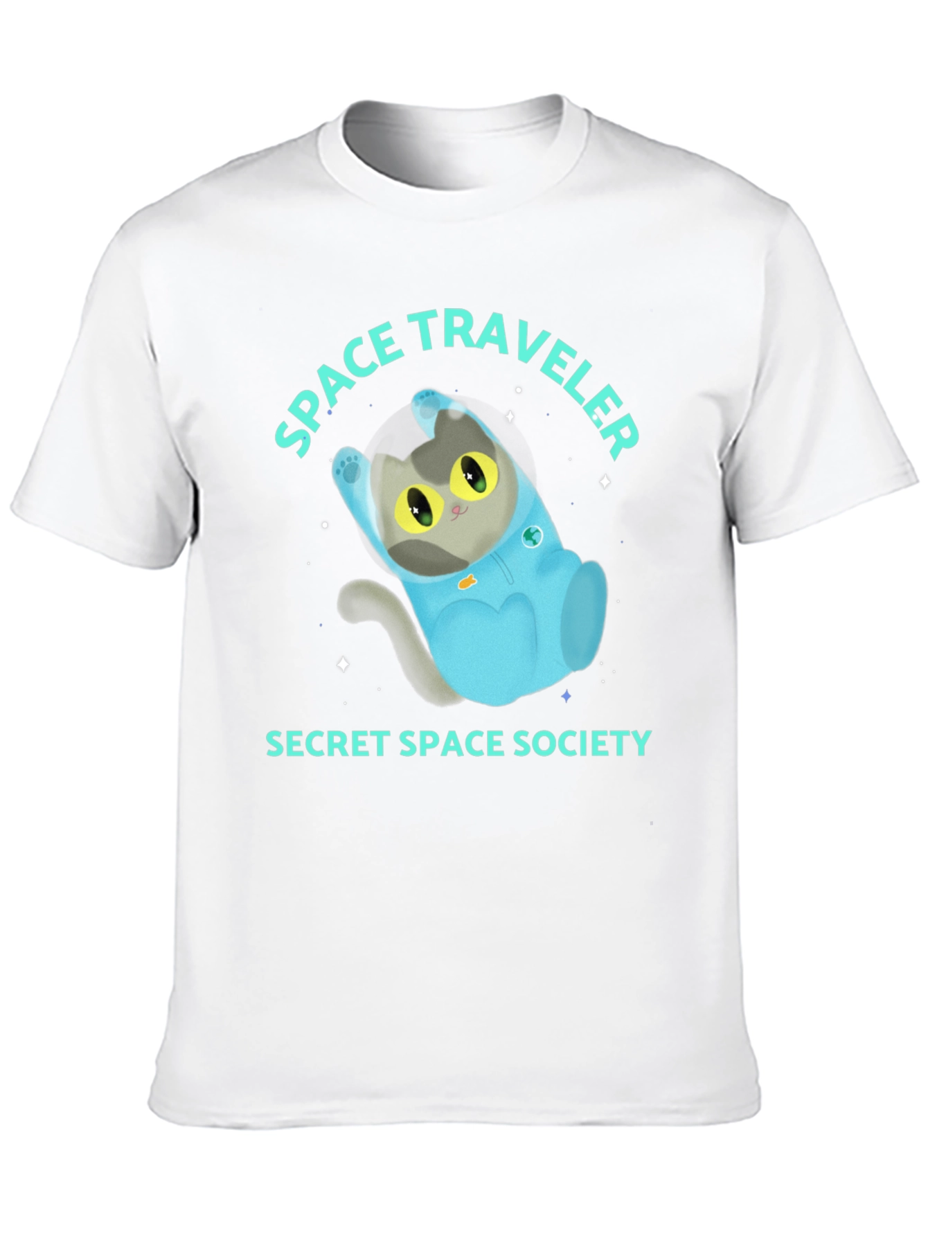 Space Traveler Cat Graphic Tee - Secret Society
