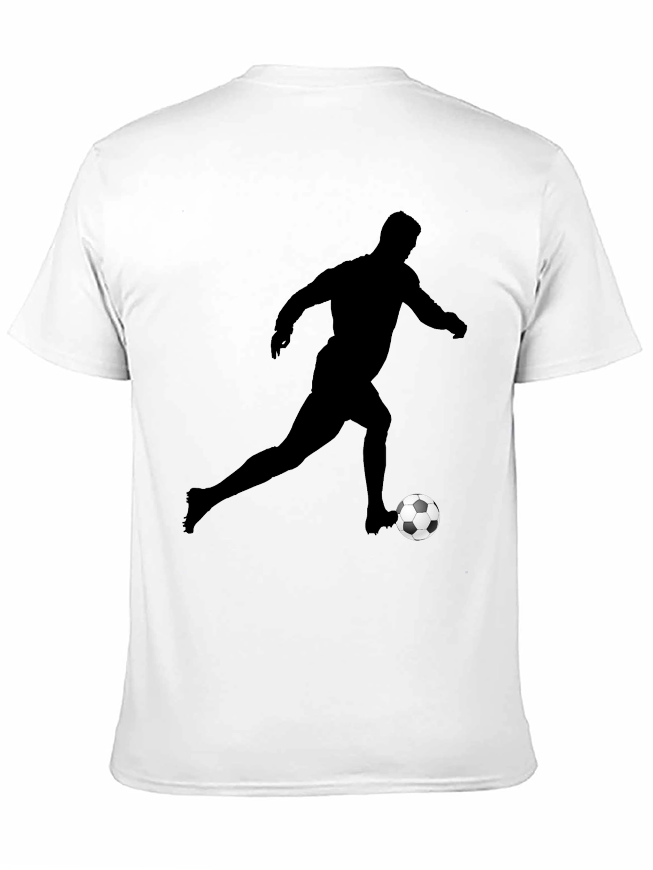Soccer Player Graphic Tee - Black Cotton Shirt