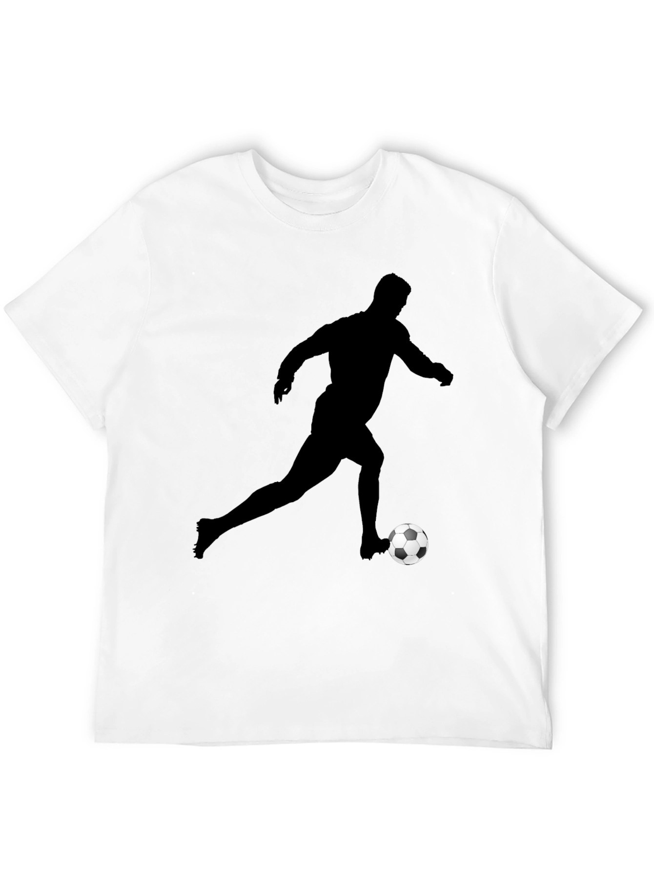 Soccer Player Graphic Tee - Black Cotton Shirt