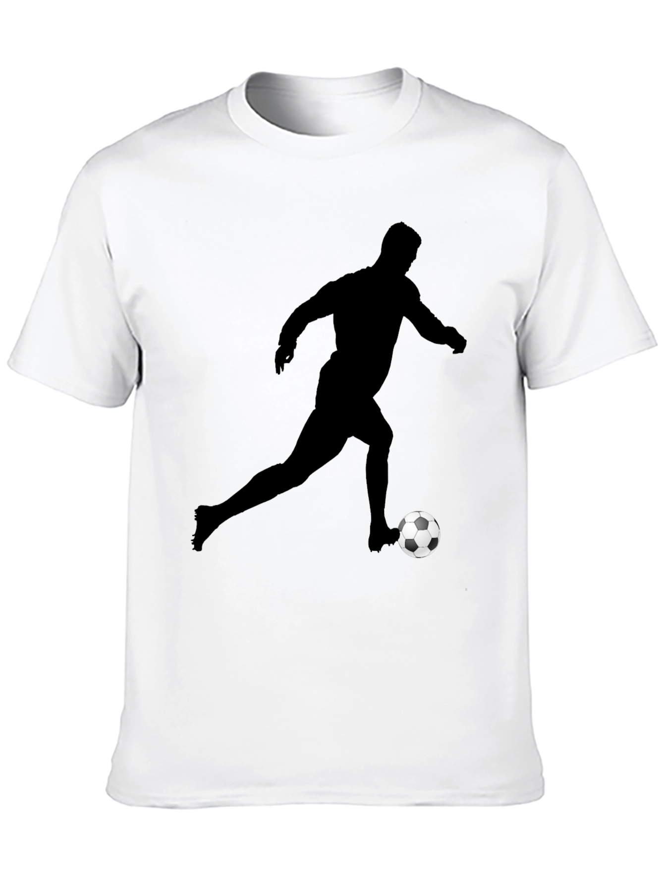 Soccer Player Graphic Tee - Black Cotton Shirt