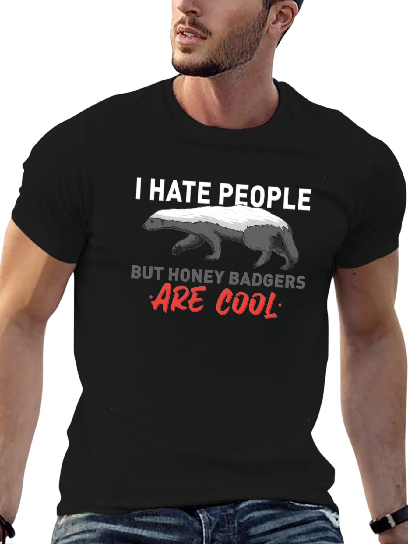 I Hate People Honey Badger Graphic Tee