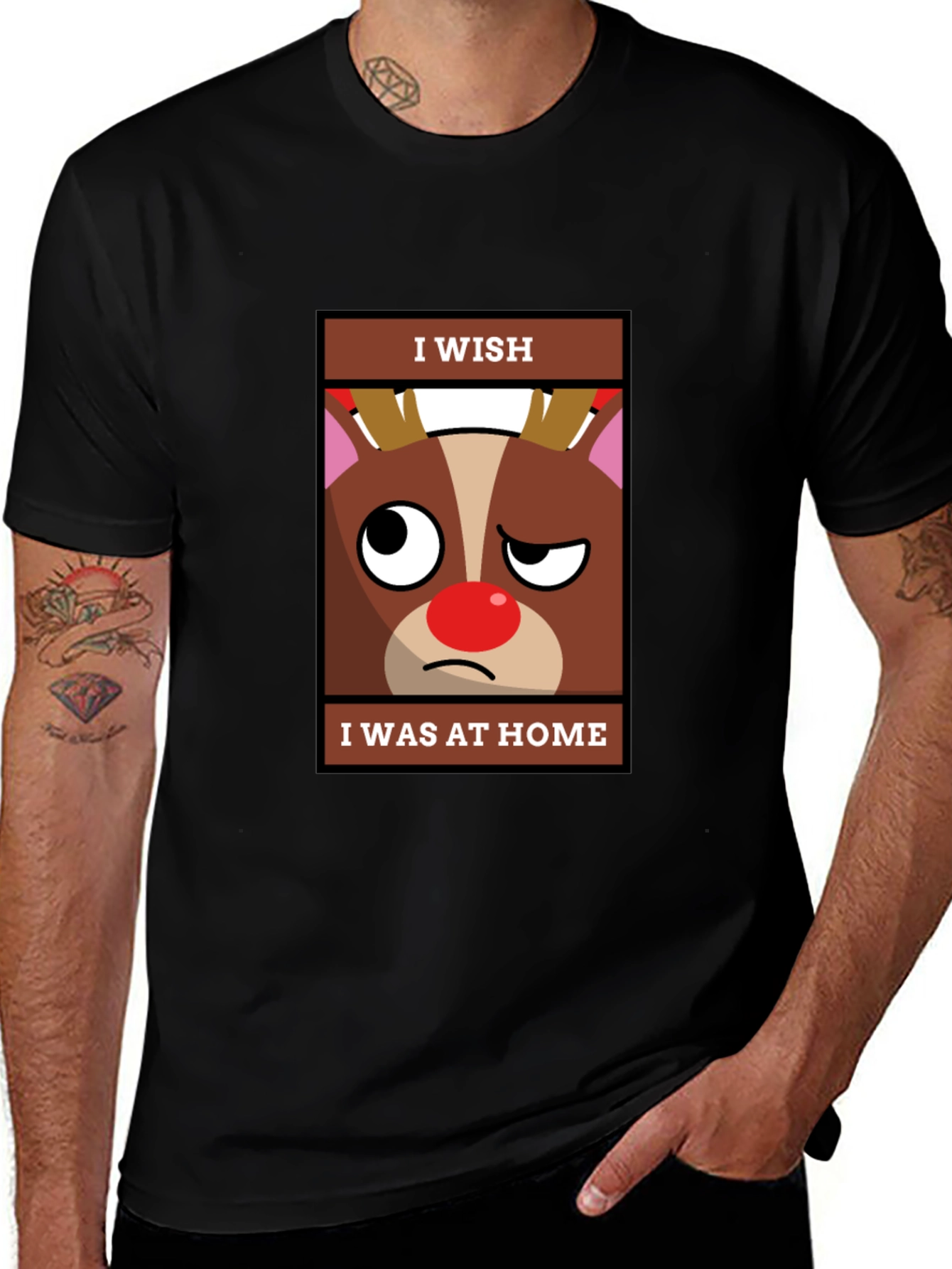 I Wish I Was At Home Funny Christmas T-Shirt