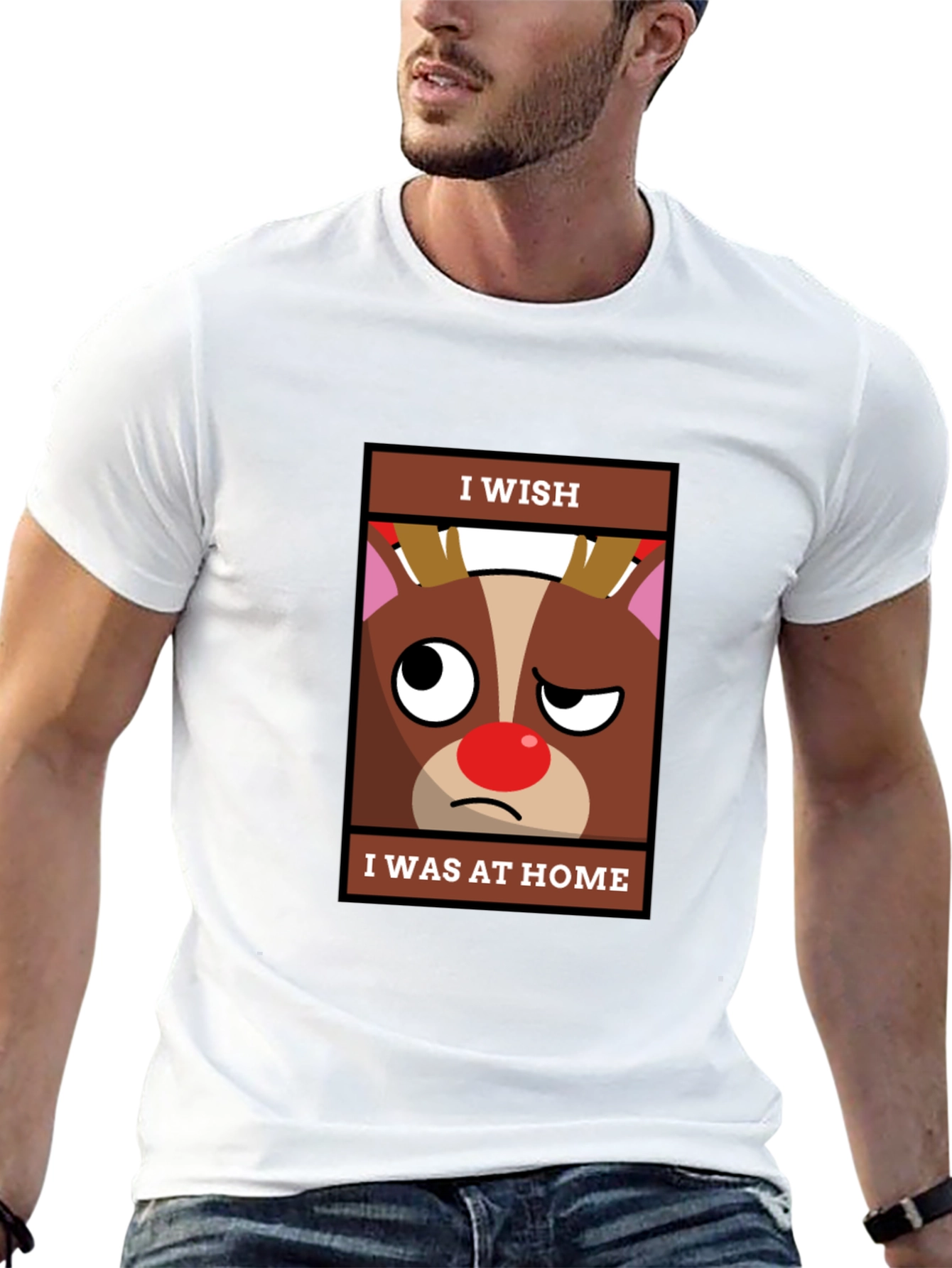 I Wish I Was At Home Funny Christmas T-Shirt