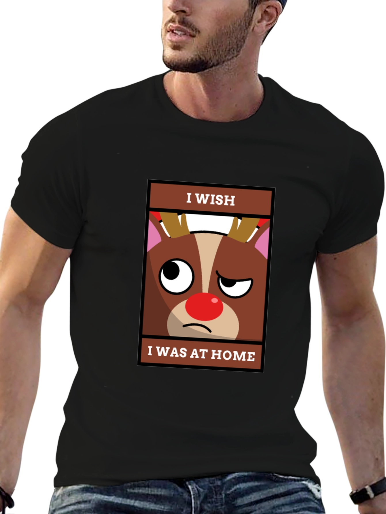 I Wish I Was At Home Funny Christmas T-Shirt