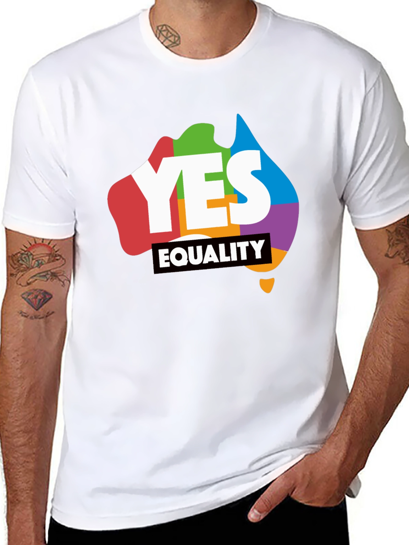 Yes Equality T-Shirt - Rainbow Australia Pride Tee