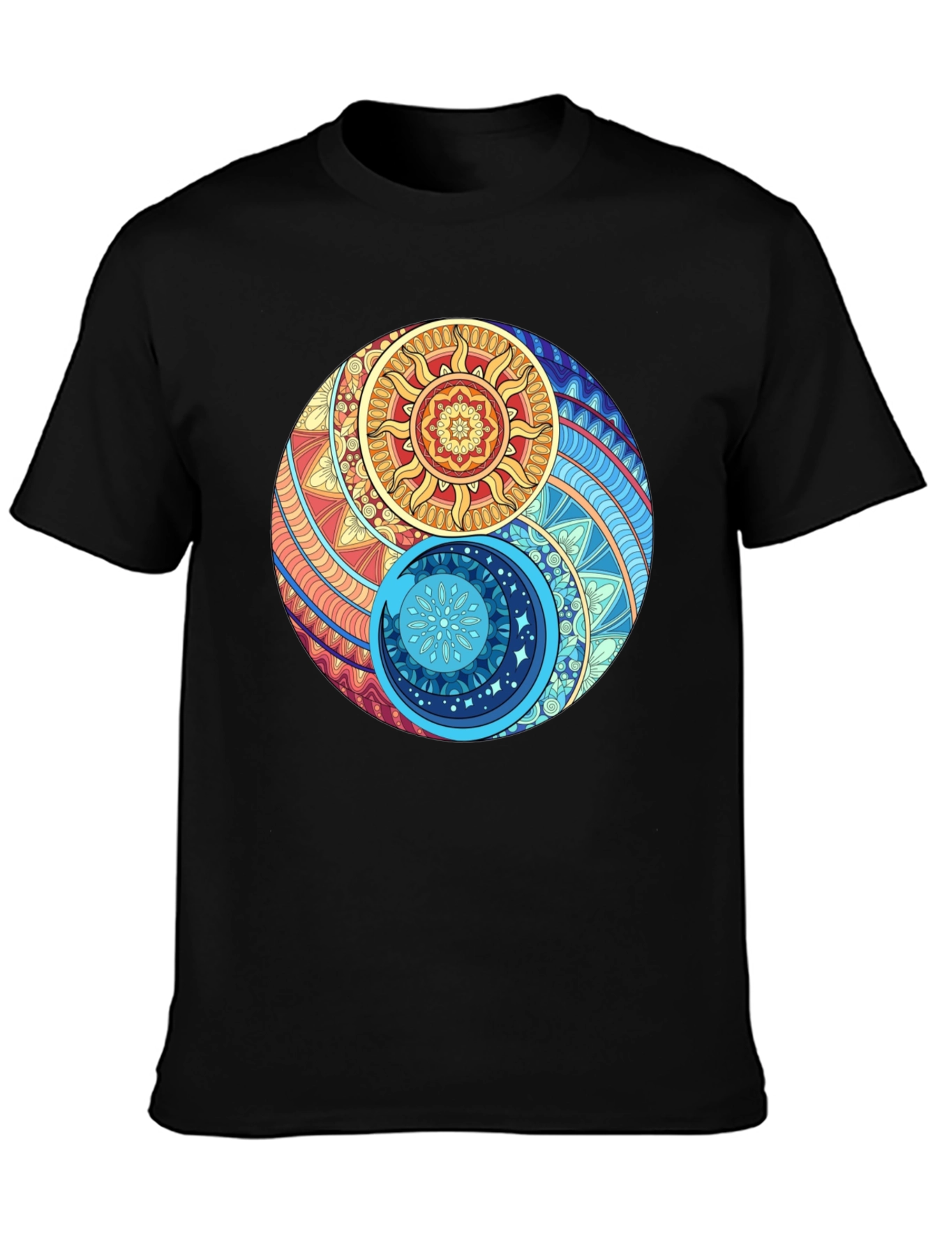 Yin Yang Sun and Moon Graphic T-Shirt