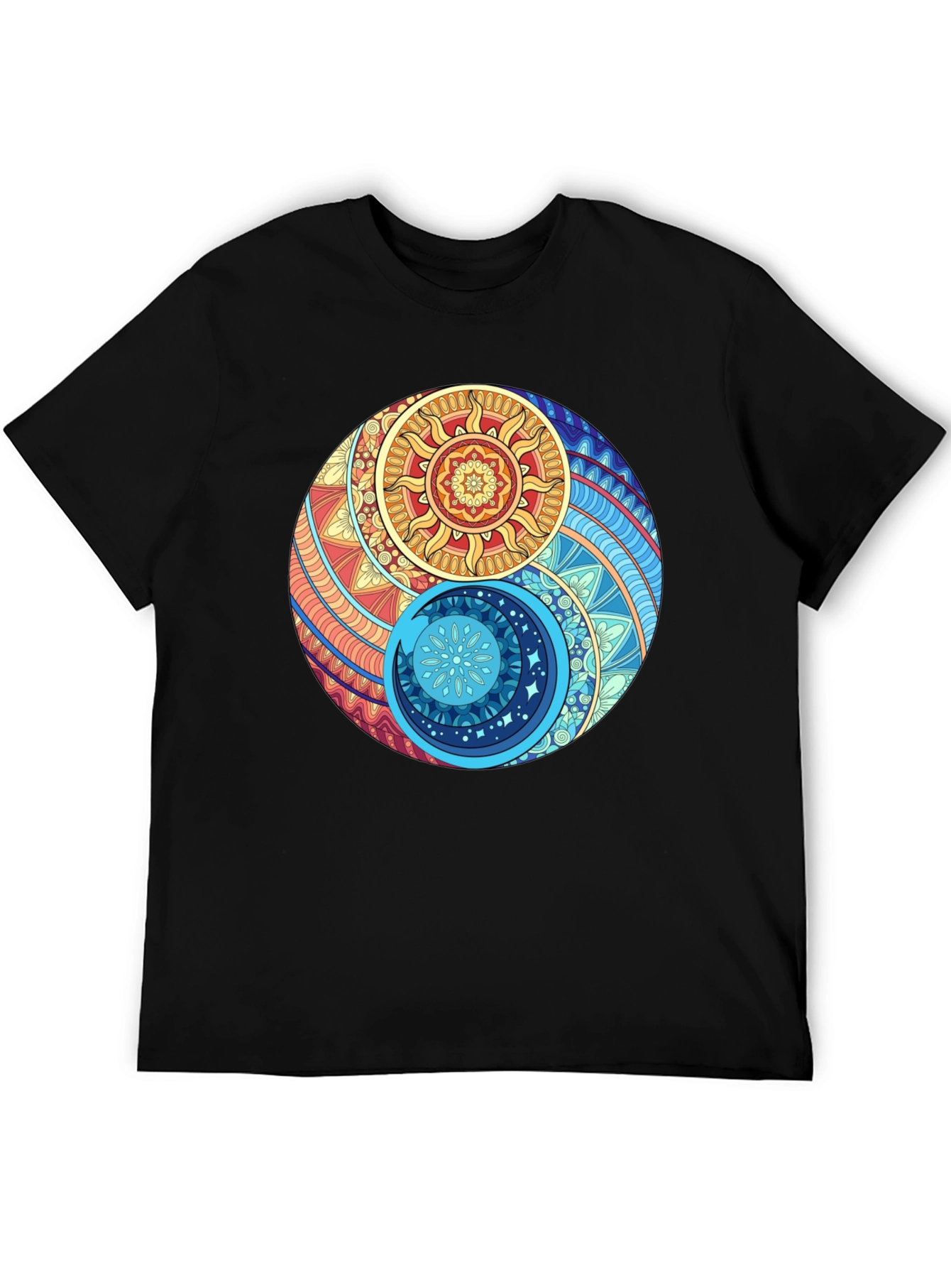 Yin Yang Sun and Moon Graphic T-Shirt