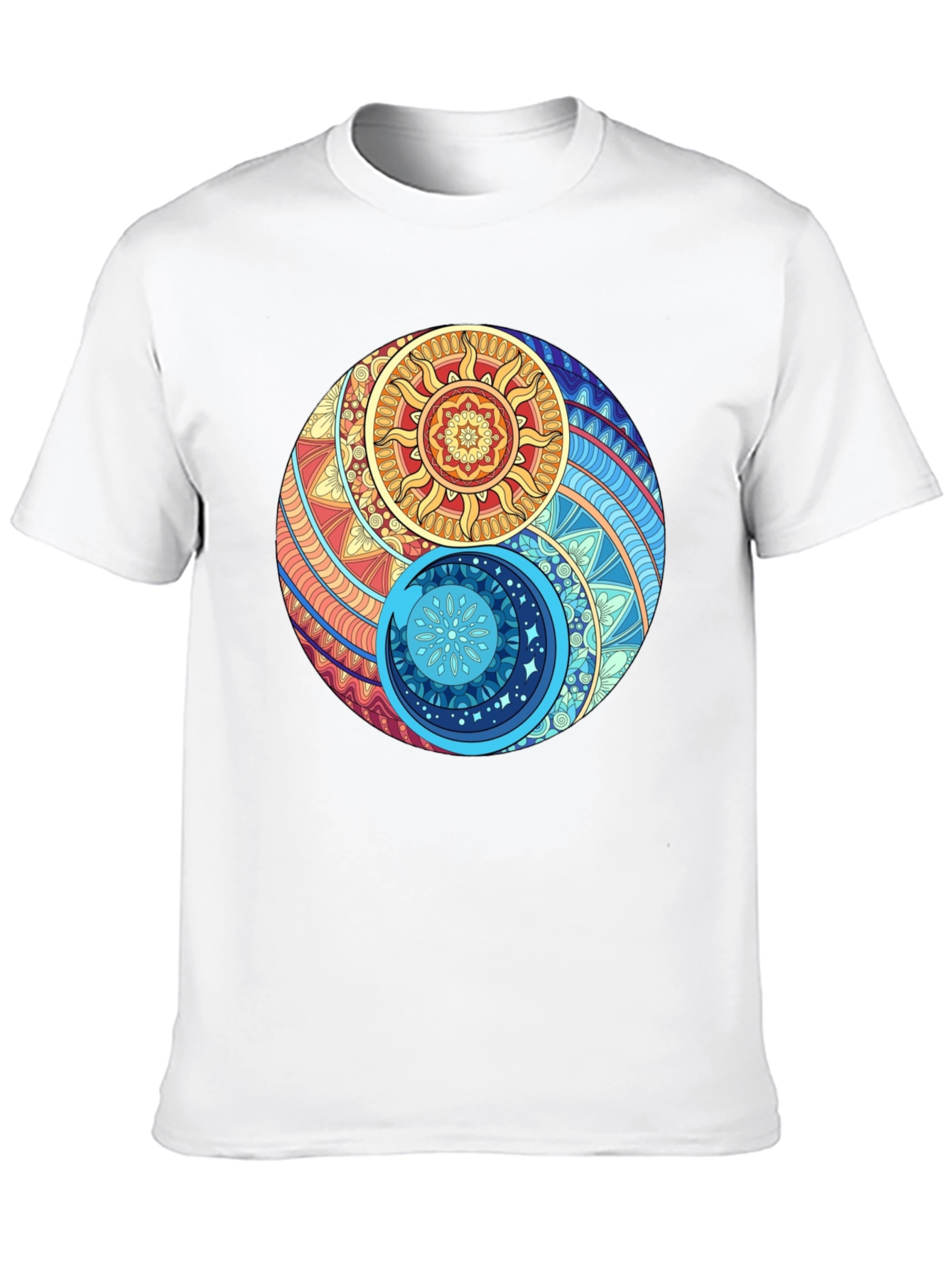 Yin Yang Sun and Moon Graphic T-Shirt