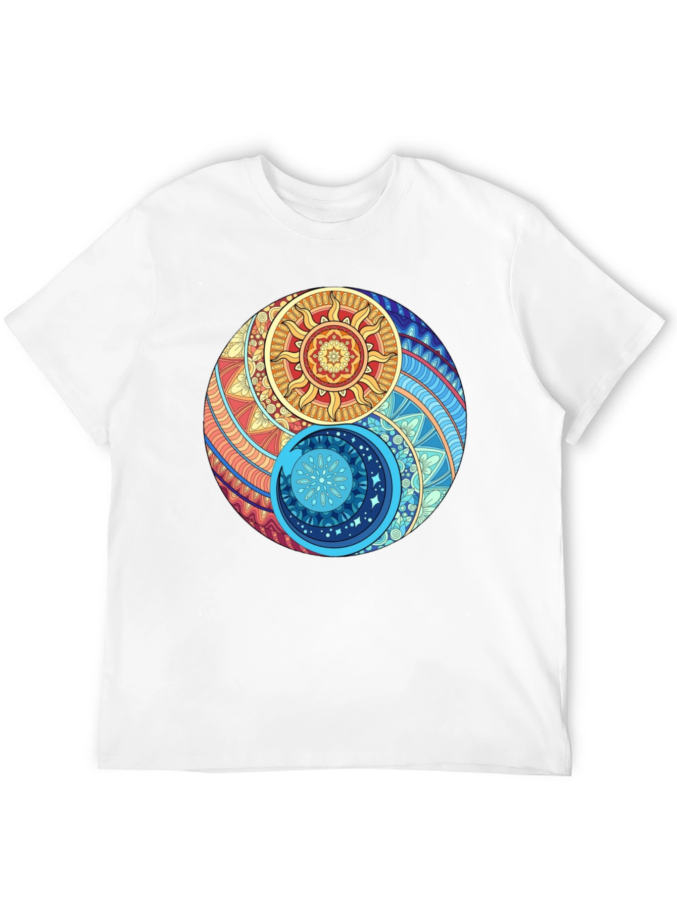 Yin Yang Sun and Moon Graphic T-Shirt
