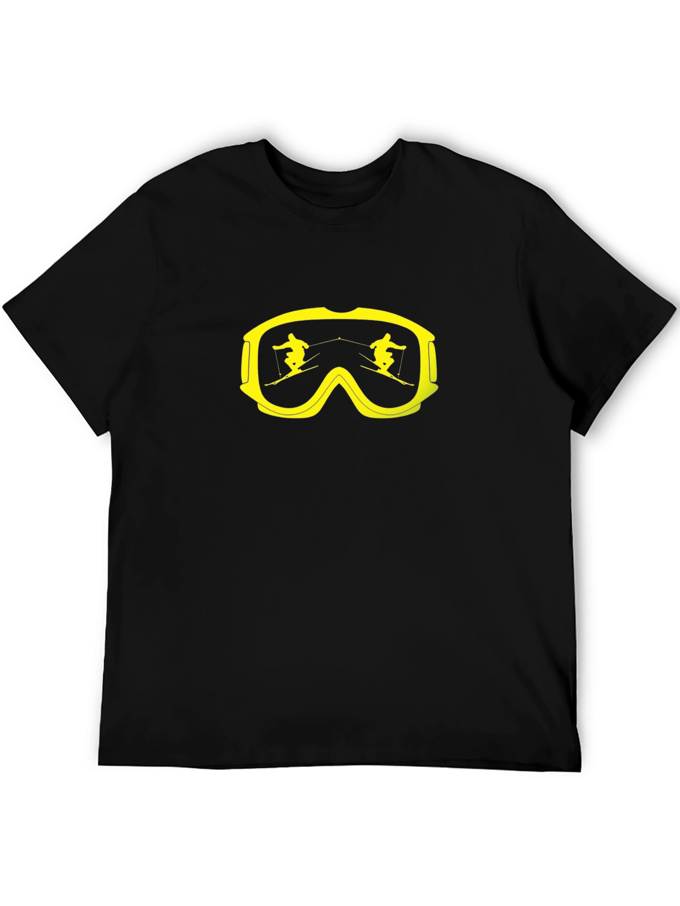 Ski Goggles Graphic Tee - Black Cotton T-Shirt