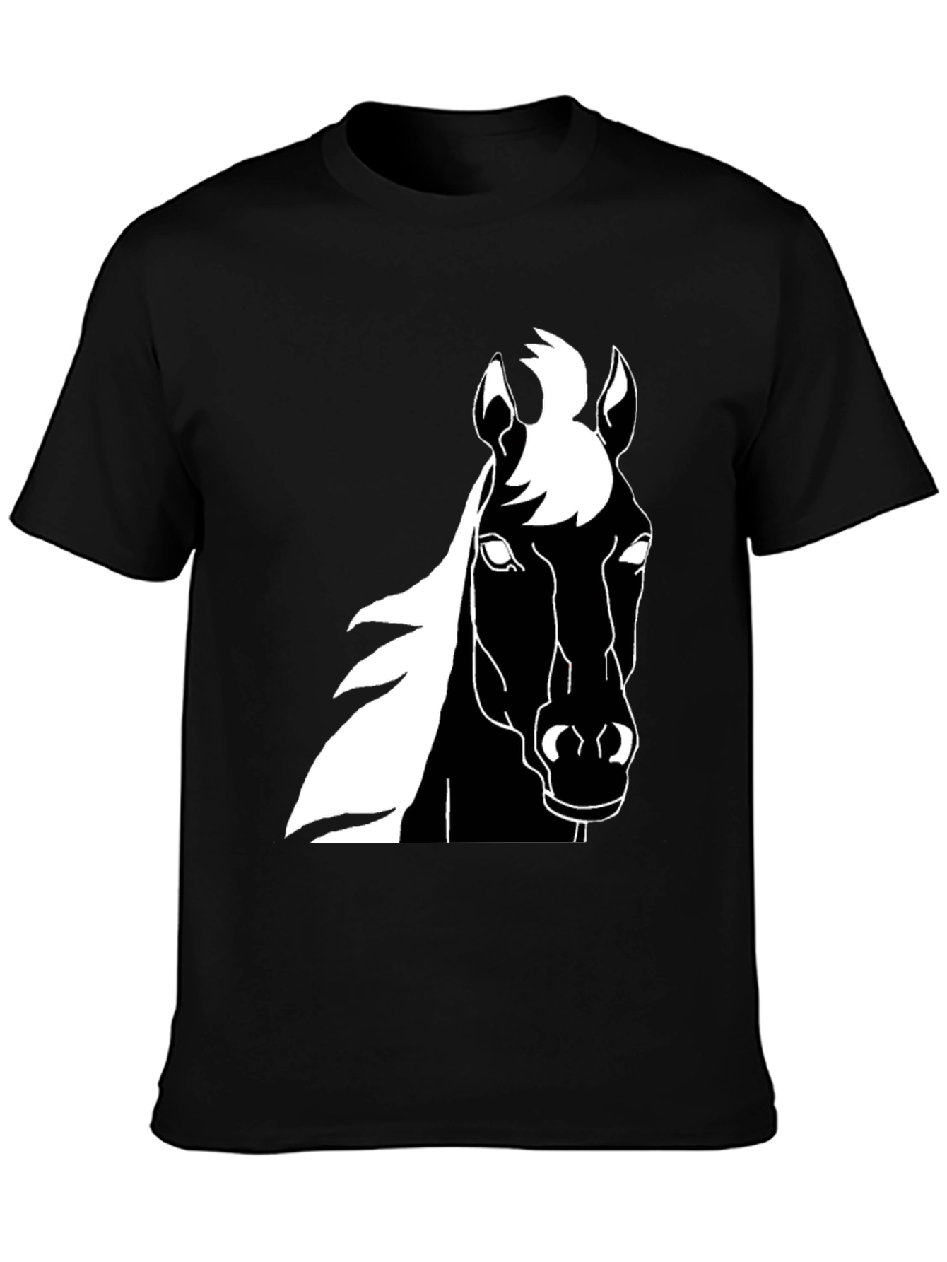 Black Horse Graphic Tee - Stylish Mens T-Shirt