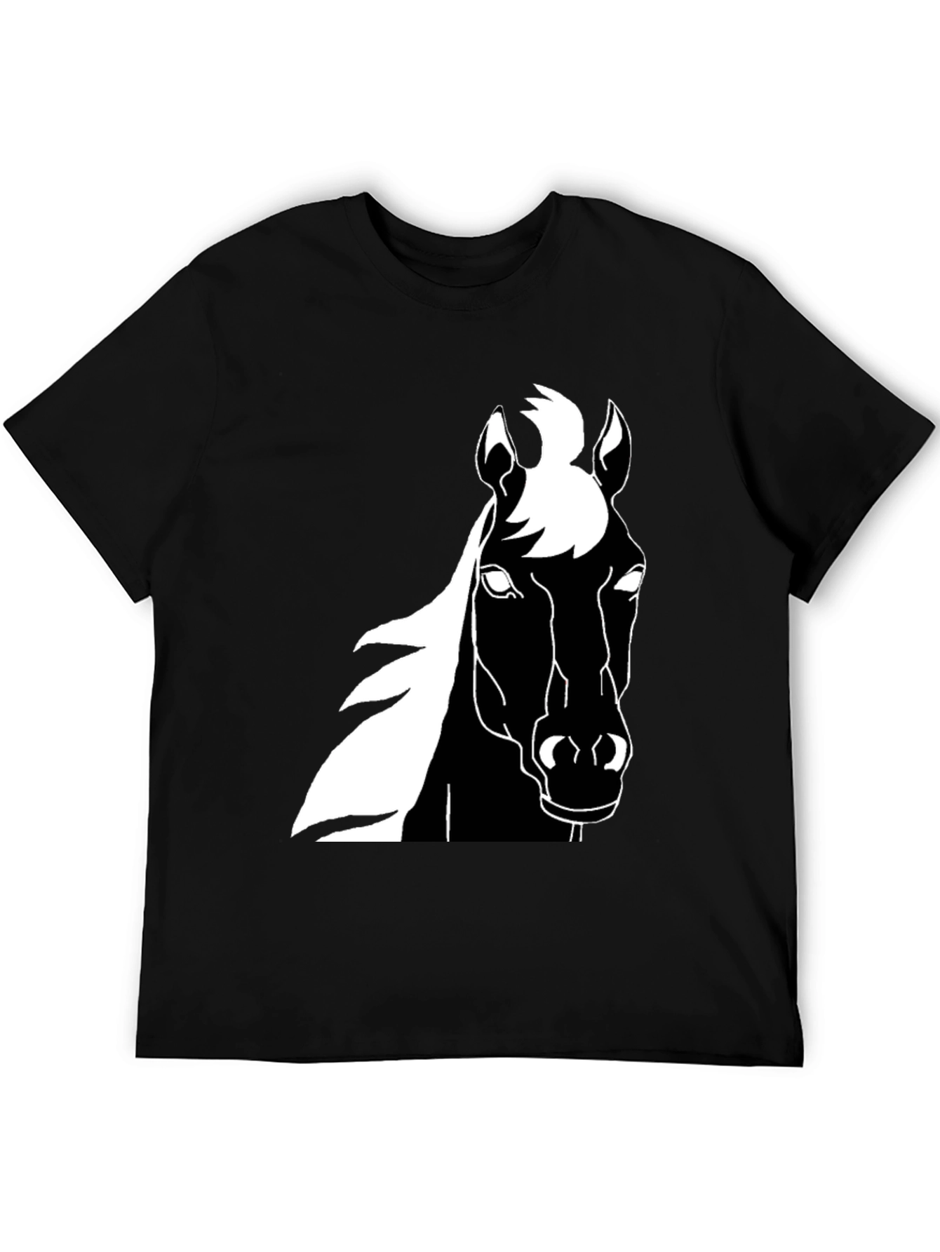 Black Horse Graphic Tee - Stylish Mens T-Shirt