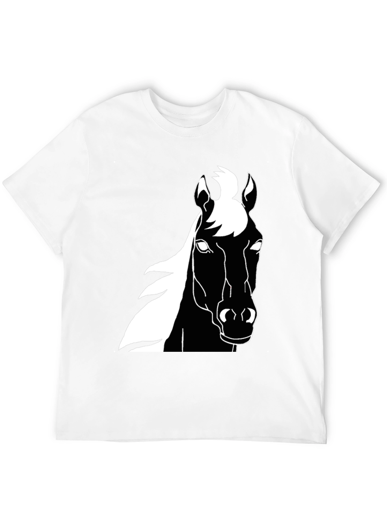 Black Horse Graphic Tee - Stylish Mens T-Shirt