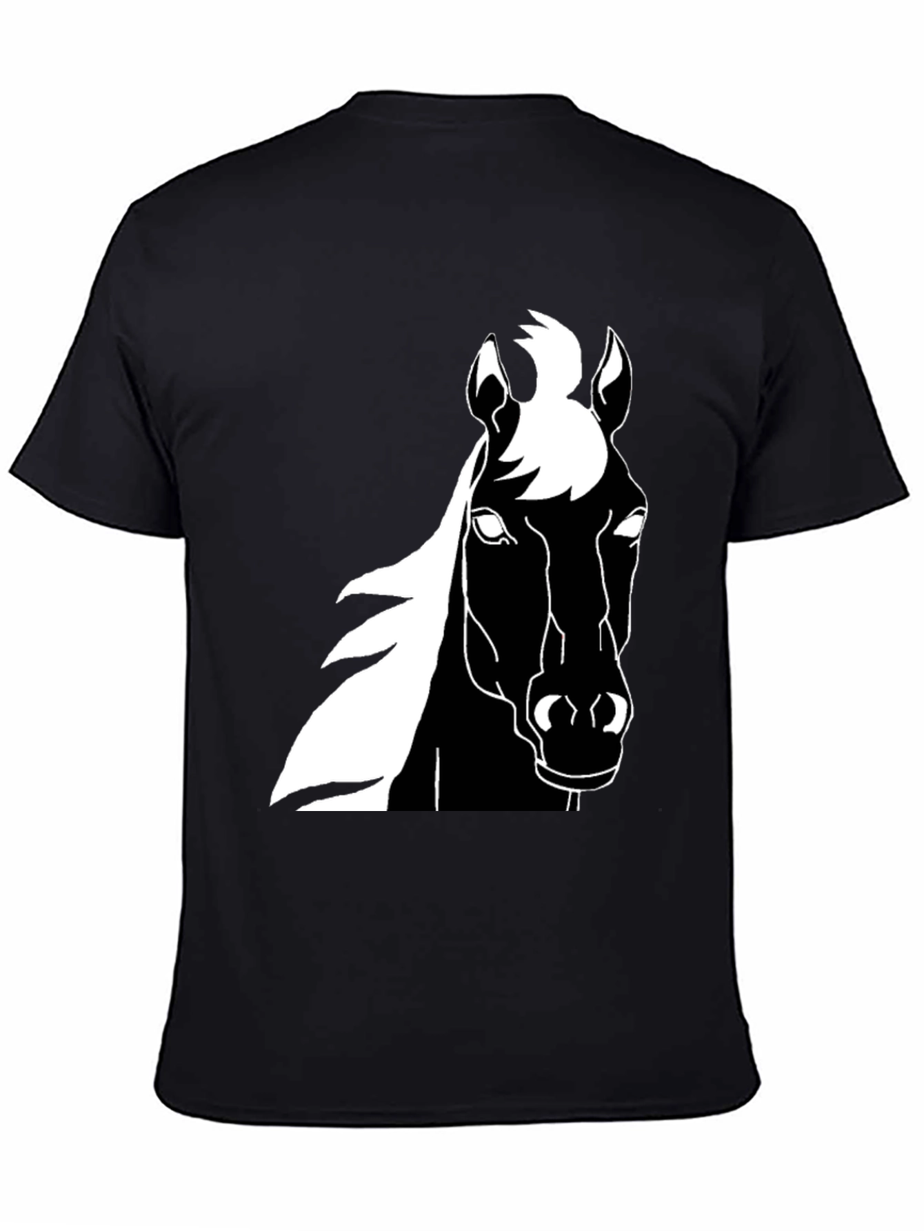 Black Horse Graphic Tee - Stylish Mens T-Shirt
