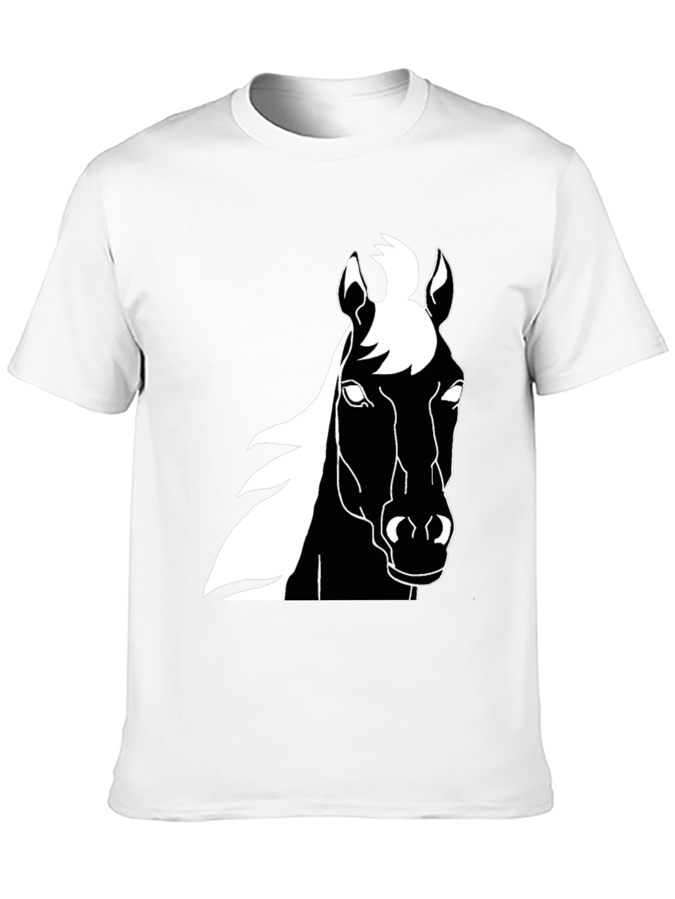 Black Horse Graphic Tee - Stylish Mens T-Shirt