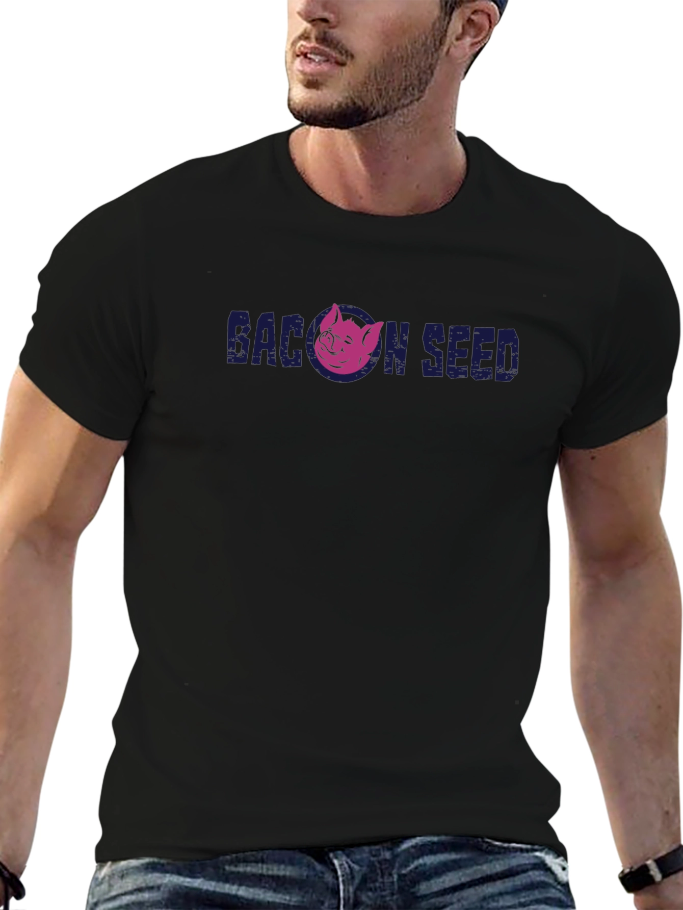 Bacon Seed Pig Graphic T-Shirt - Soft Cotton Tee