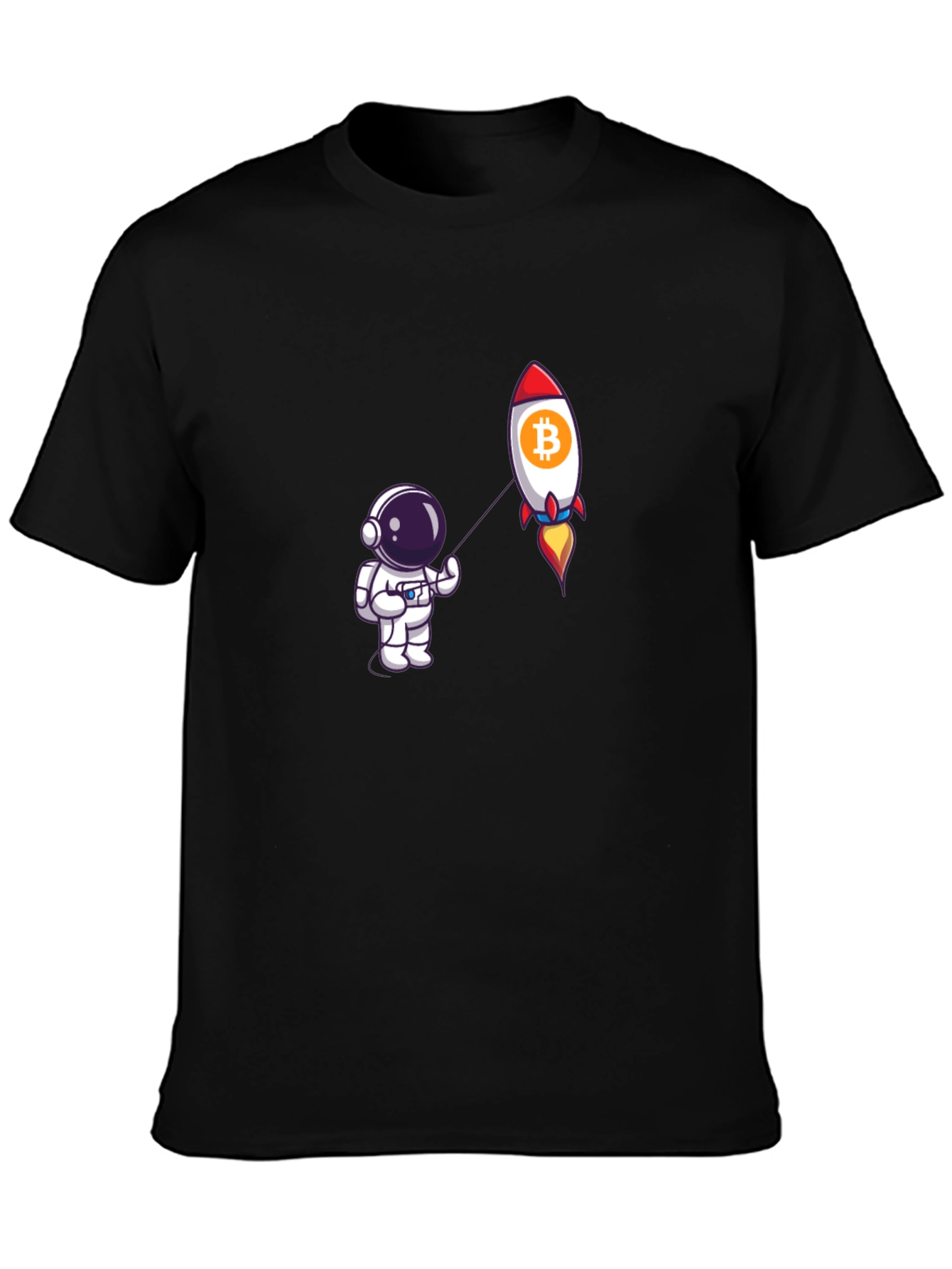 Bitcoin Rocket Astronaut Graphic Tee - Black