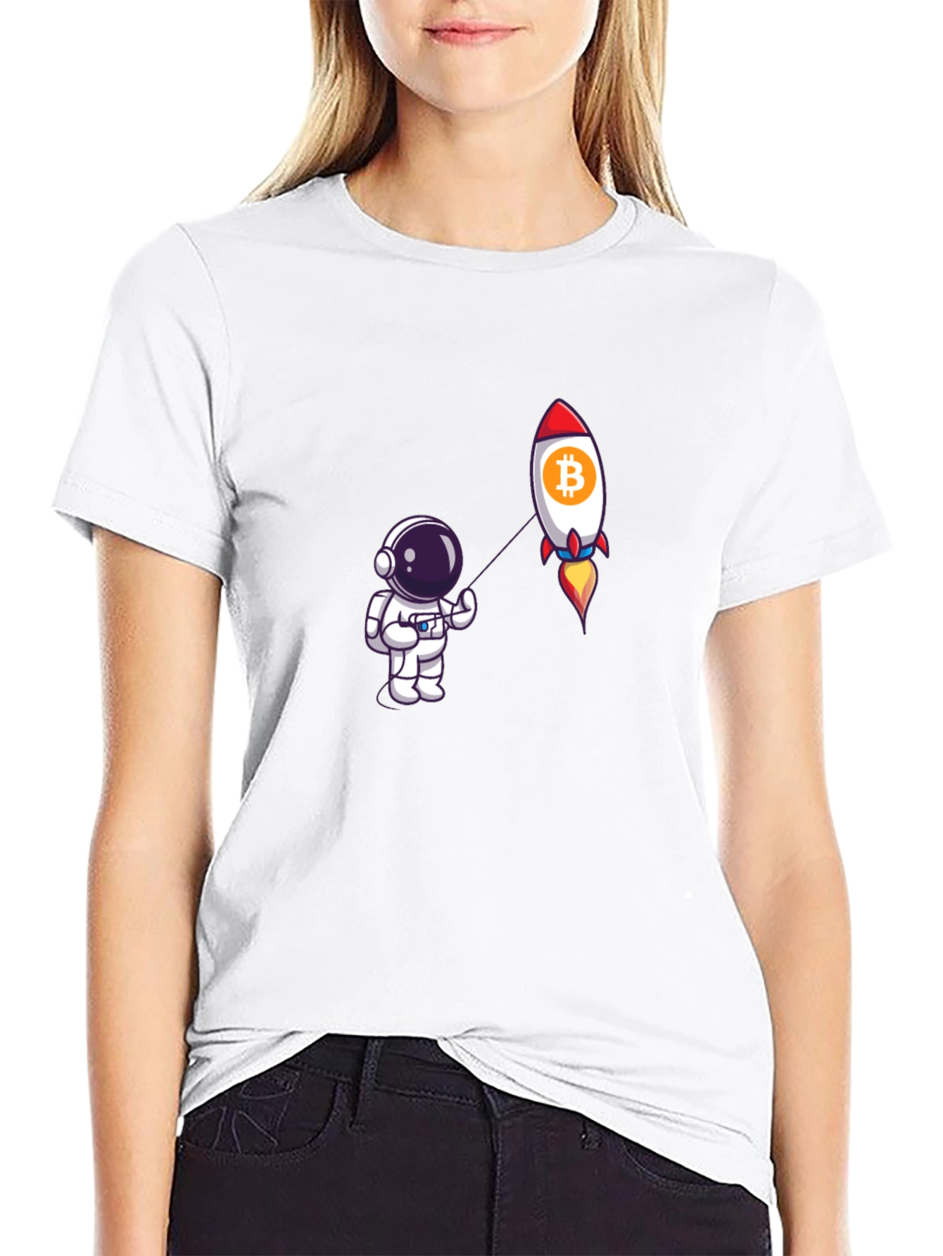 Bitcoin Rocket Astronaut Graphic Tee - Black