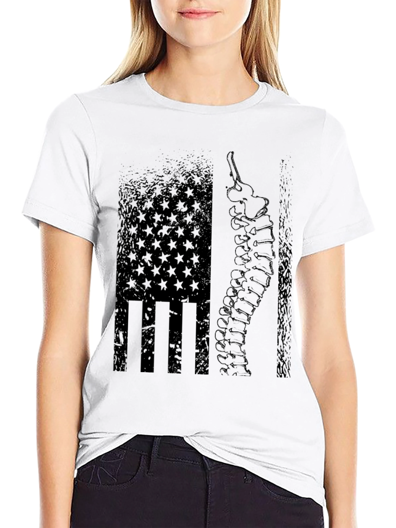 Chiropractor American Flag Spine T-Shirt