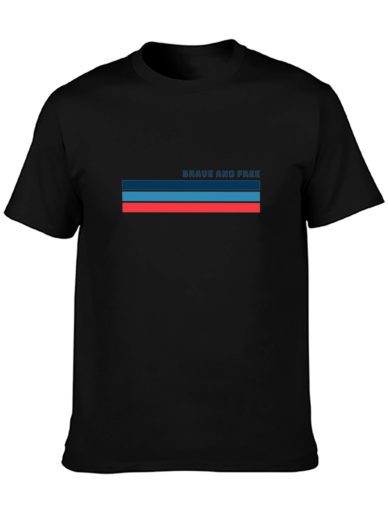 Brave and Free Graphic Tee - Stylish Black T-Shirt
