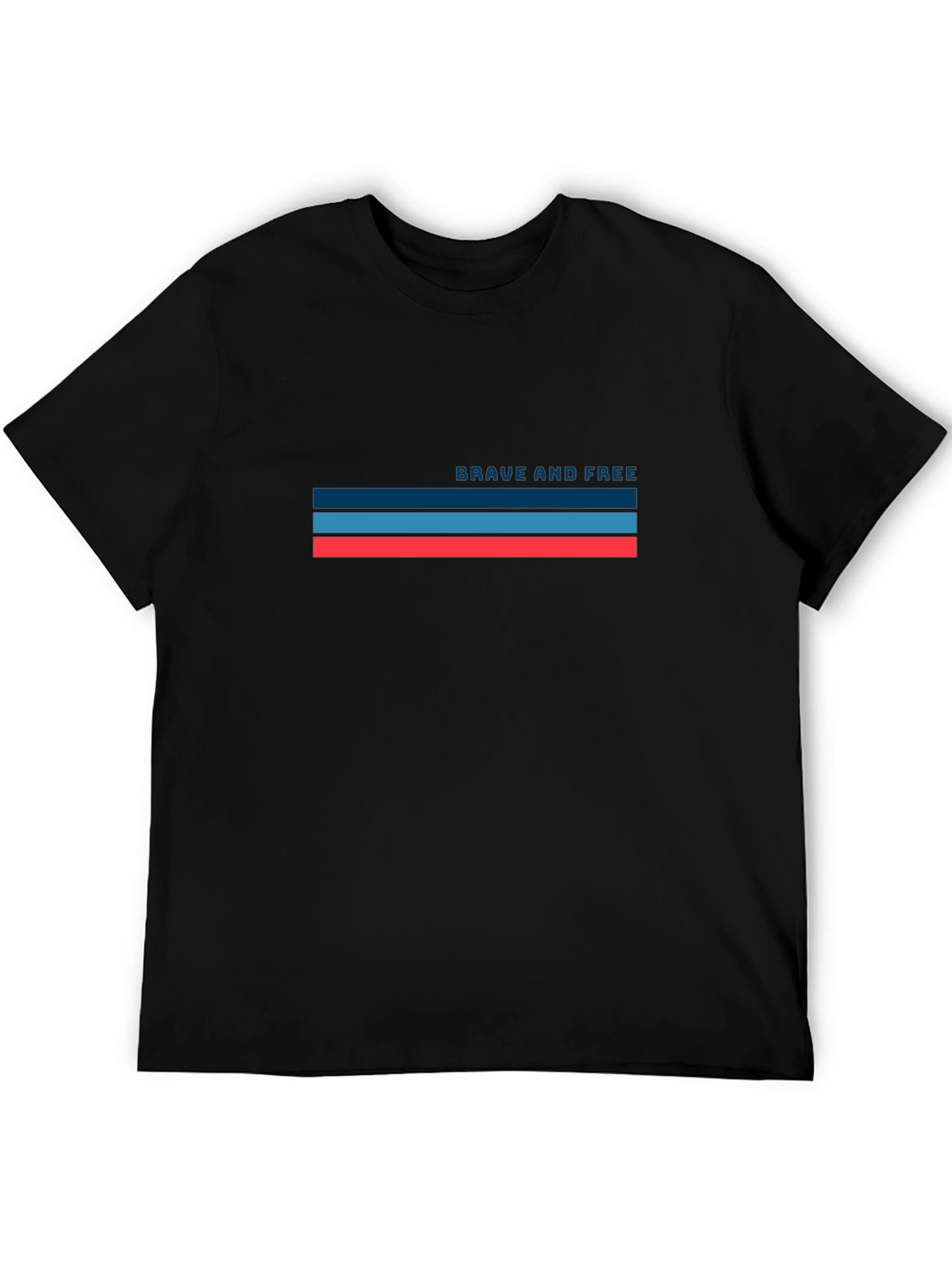 Brave and Free Graphic Tee - Stylish Black T-Shirt