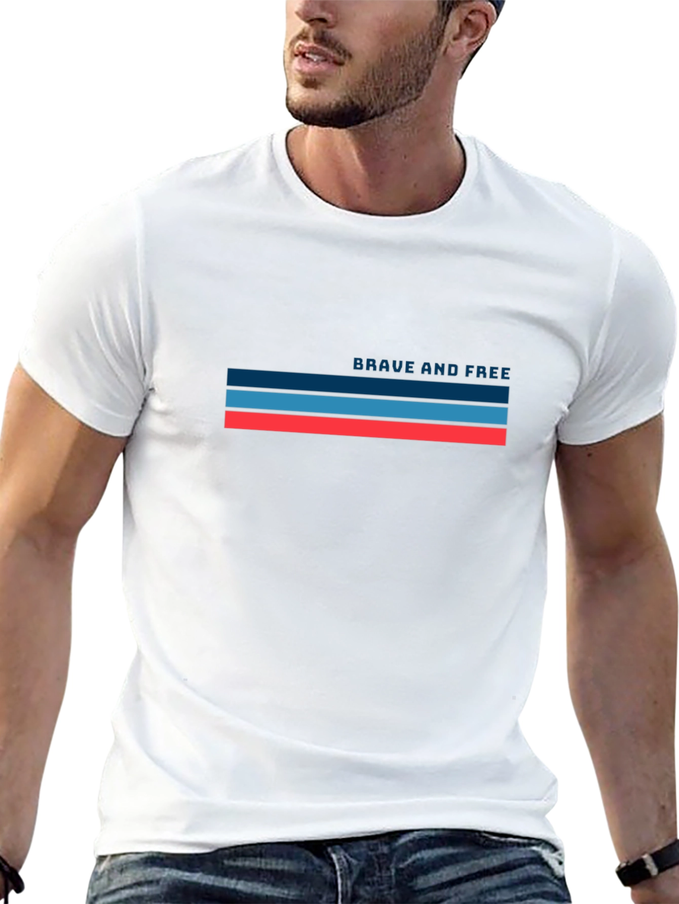 Brave and Free Graphic Tee - Stylish Black T-Shirt