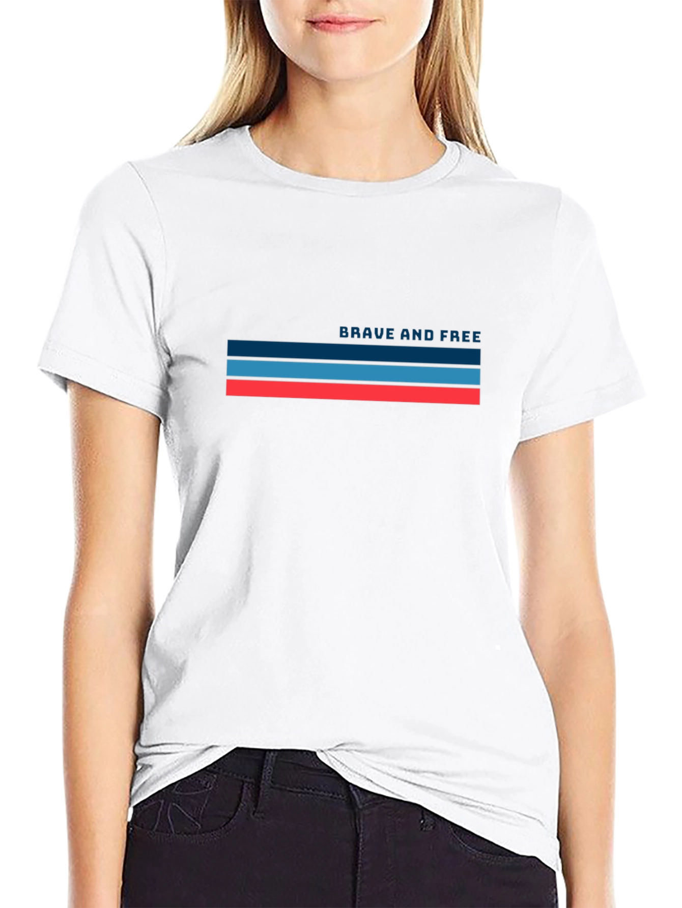 Brave and Free Graphic Tee - Stylish Black T-Shirt