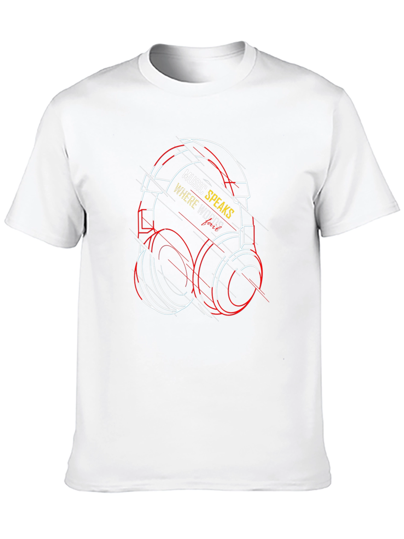 Music Speaks Graphic Tee - Black Cotton T-Shirt