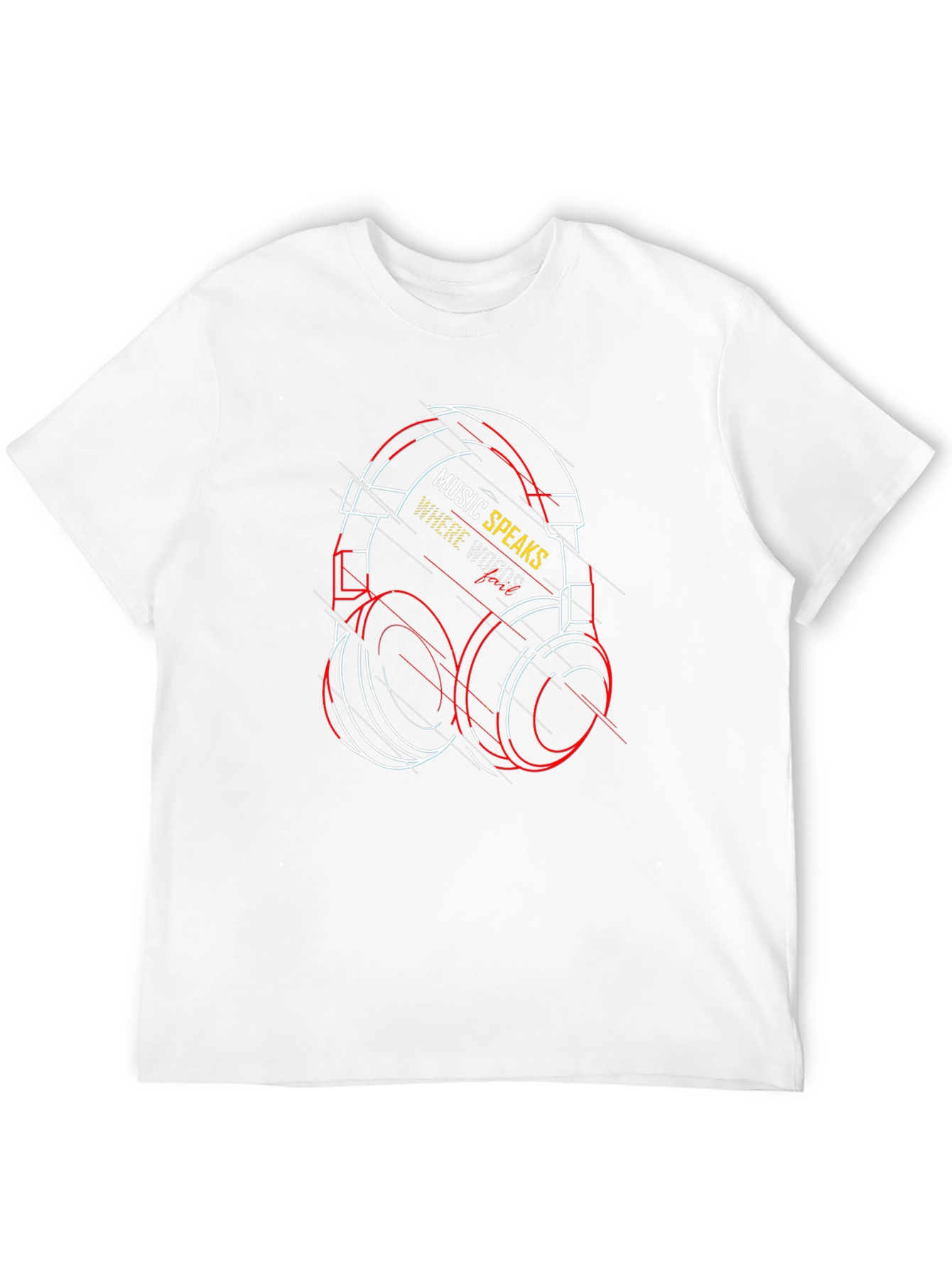 Music Speaks Graphic Tee - Black Cotton T-Shirt