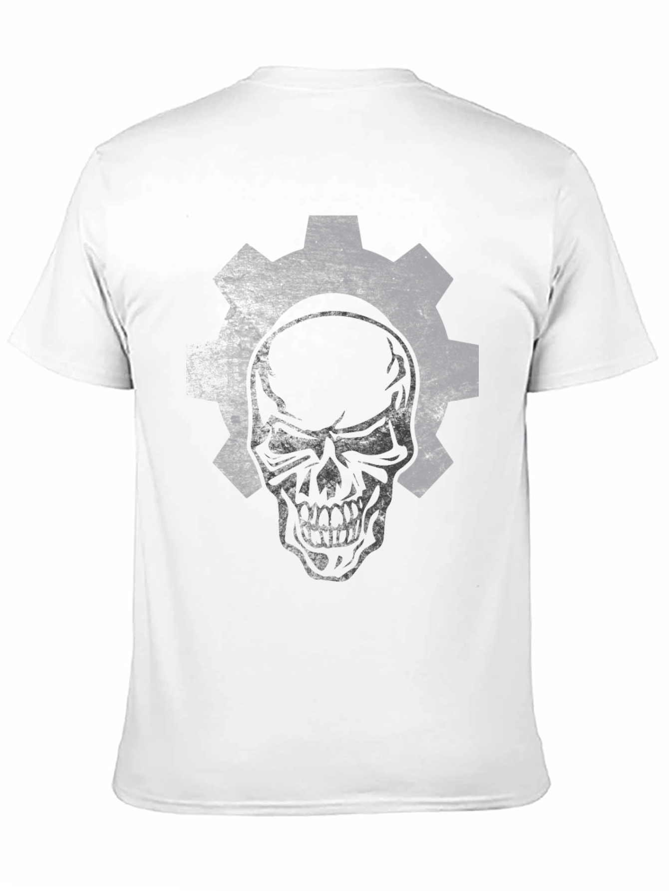 Skull Gear Graphic Print Black T-Shirt