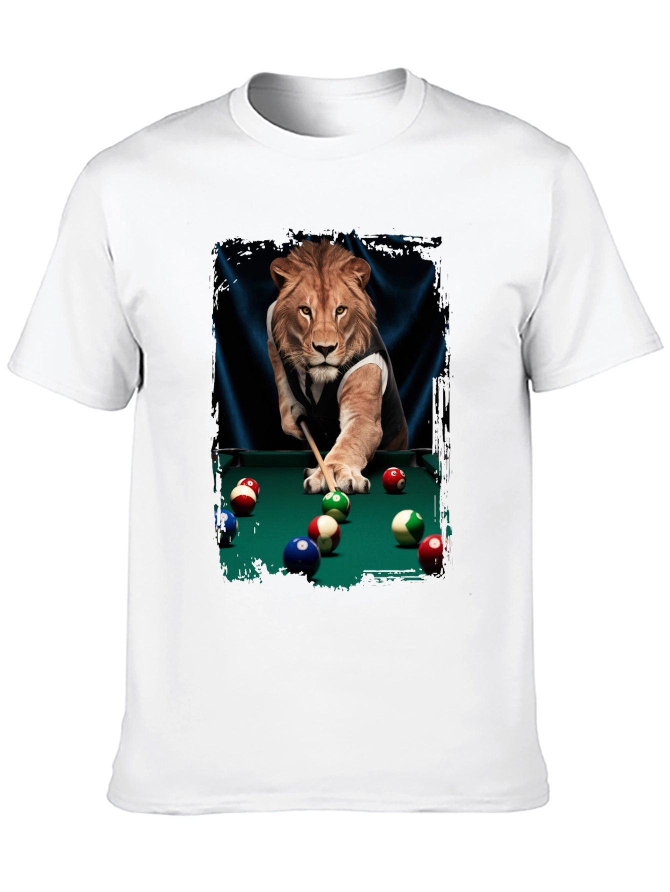 Lion Playing Pool Graphic Tee