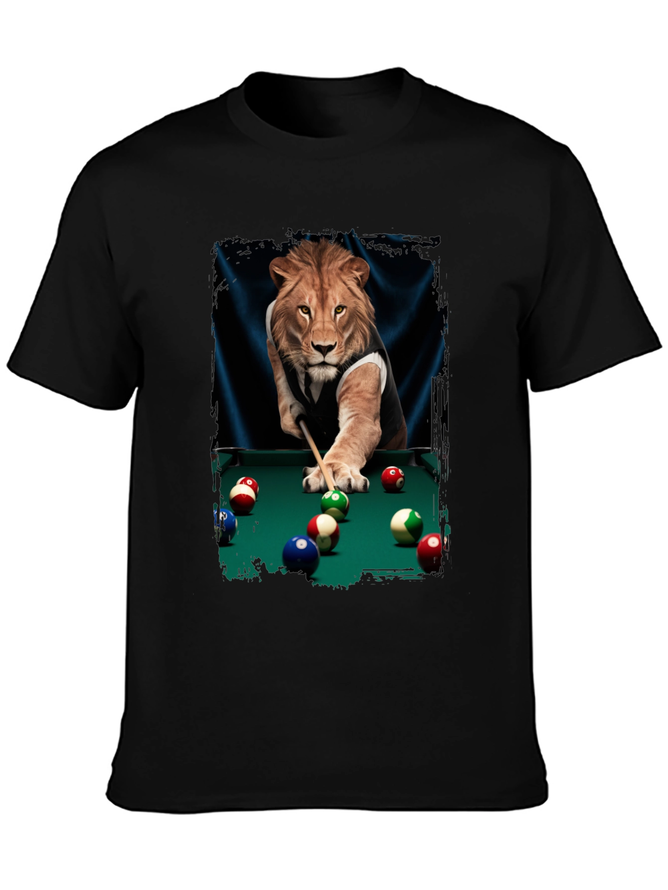 Lion Playing Pool Graphic Tee
