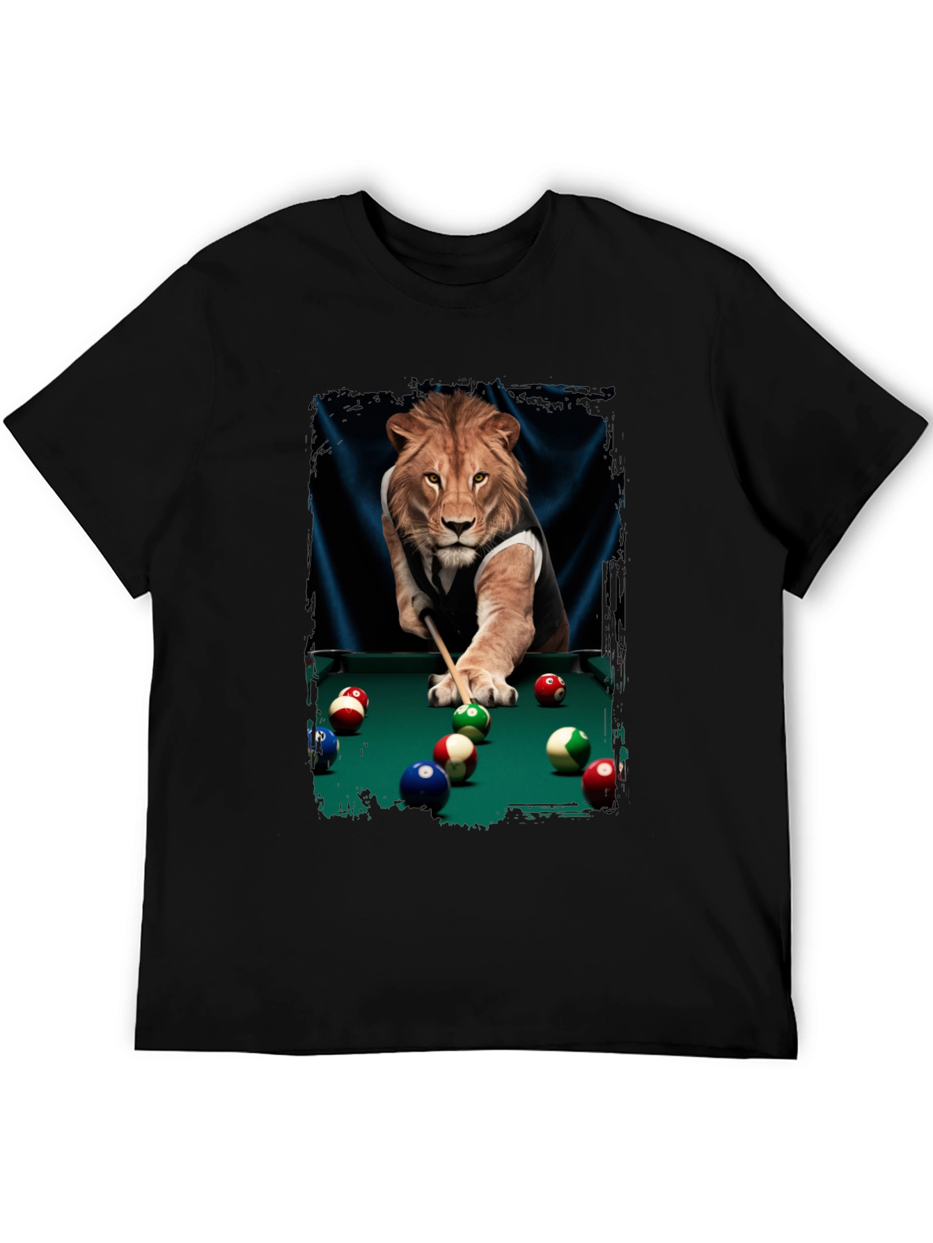 Lion Playing Pool Graphic Tee