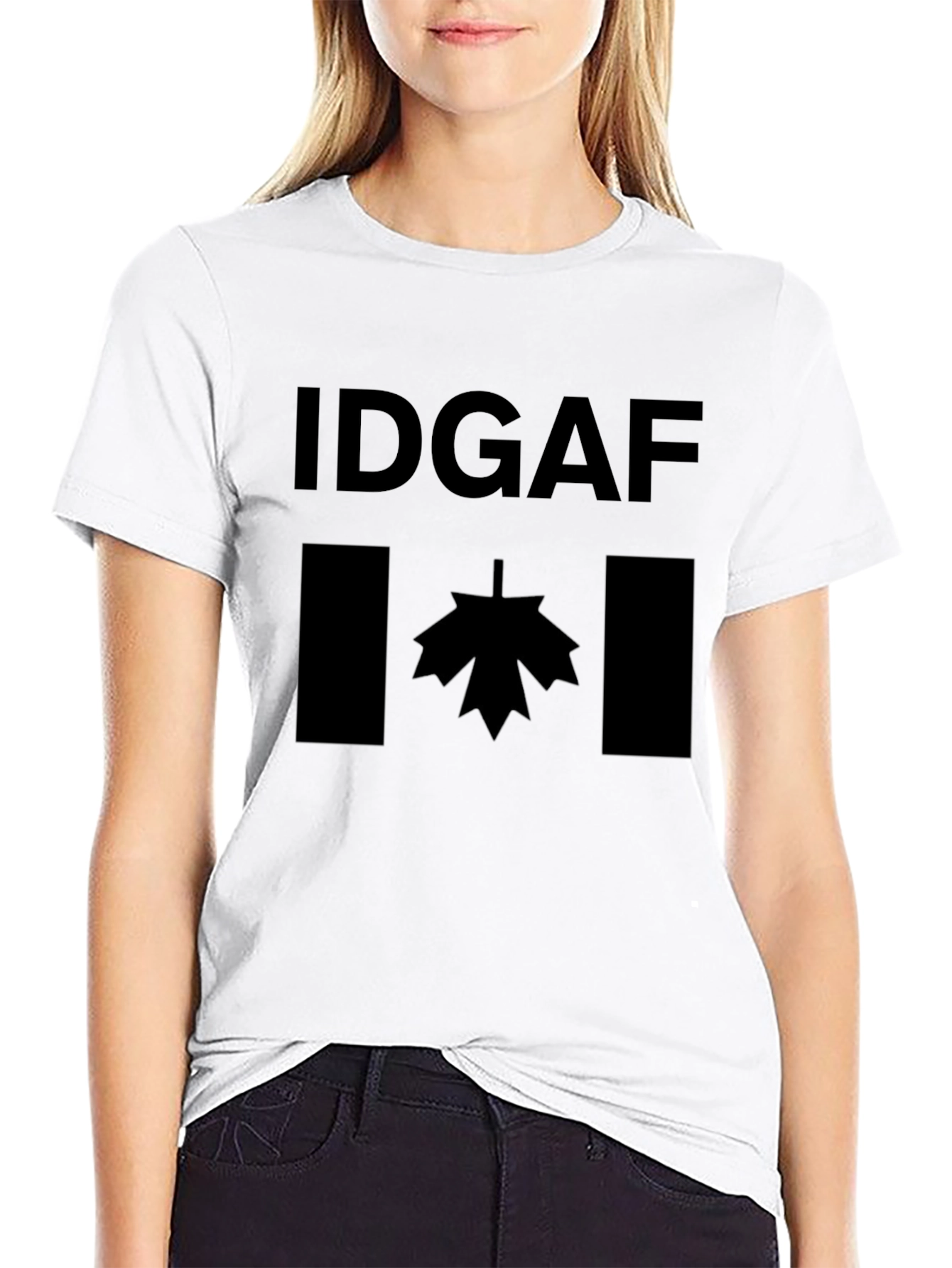 IDGAF Canada Flag Graphic T-Shirt - Black