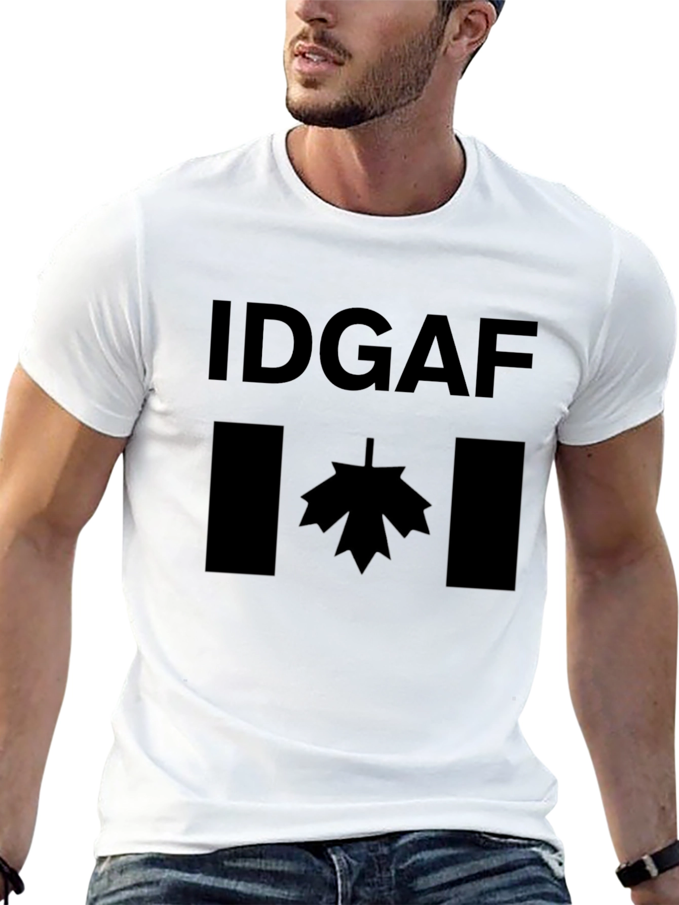 IDGAF Canada Flag Graphic T-Shirt - Black
