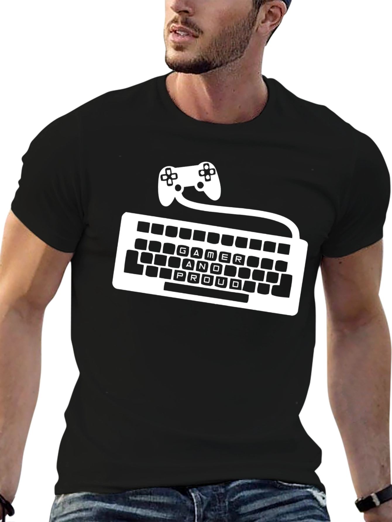 Gamer Proud T-Shirt - Keyboard & Controller Design