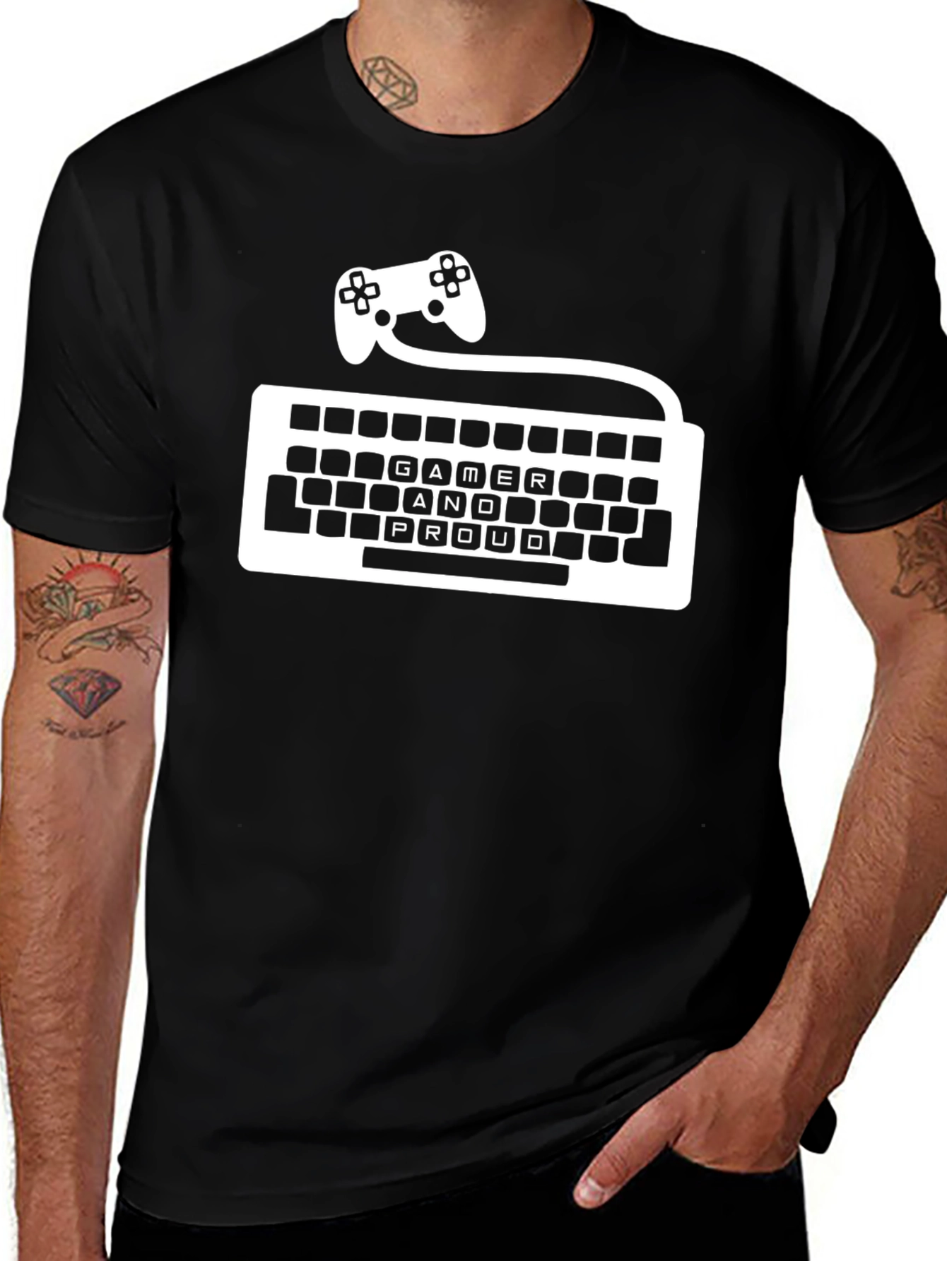 Gamer Proud T-Shirt - Keyboard & Controller Design